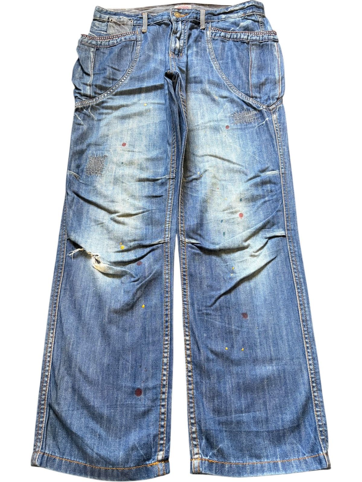 Dsquared2 Vintage Japanese Brand Painted Distressed Jeans Size 30" / US 8 / IT 44 - 1 Thumbnail