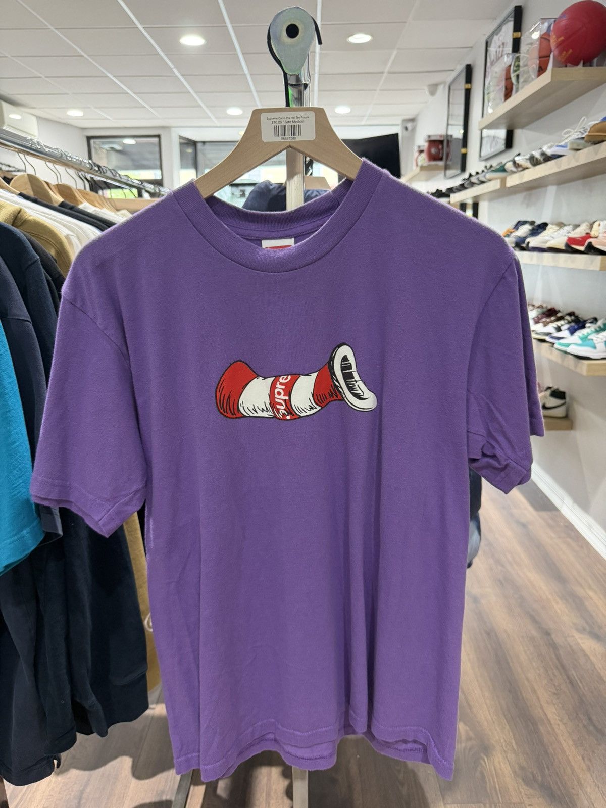 Supreme Supreme Cat In the Hat Tee Purple Size US M / EU 48-50 / 2 - 1 Thumbnail