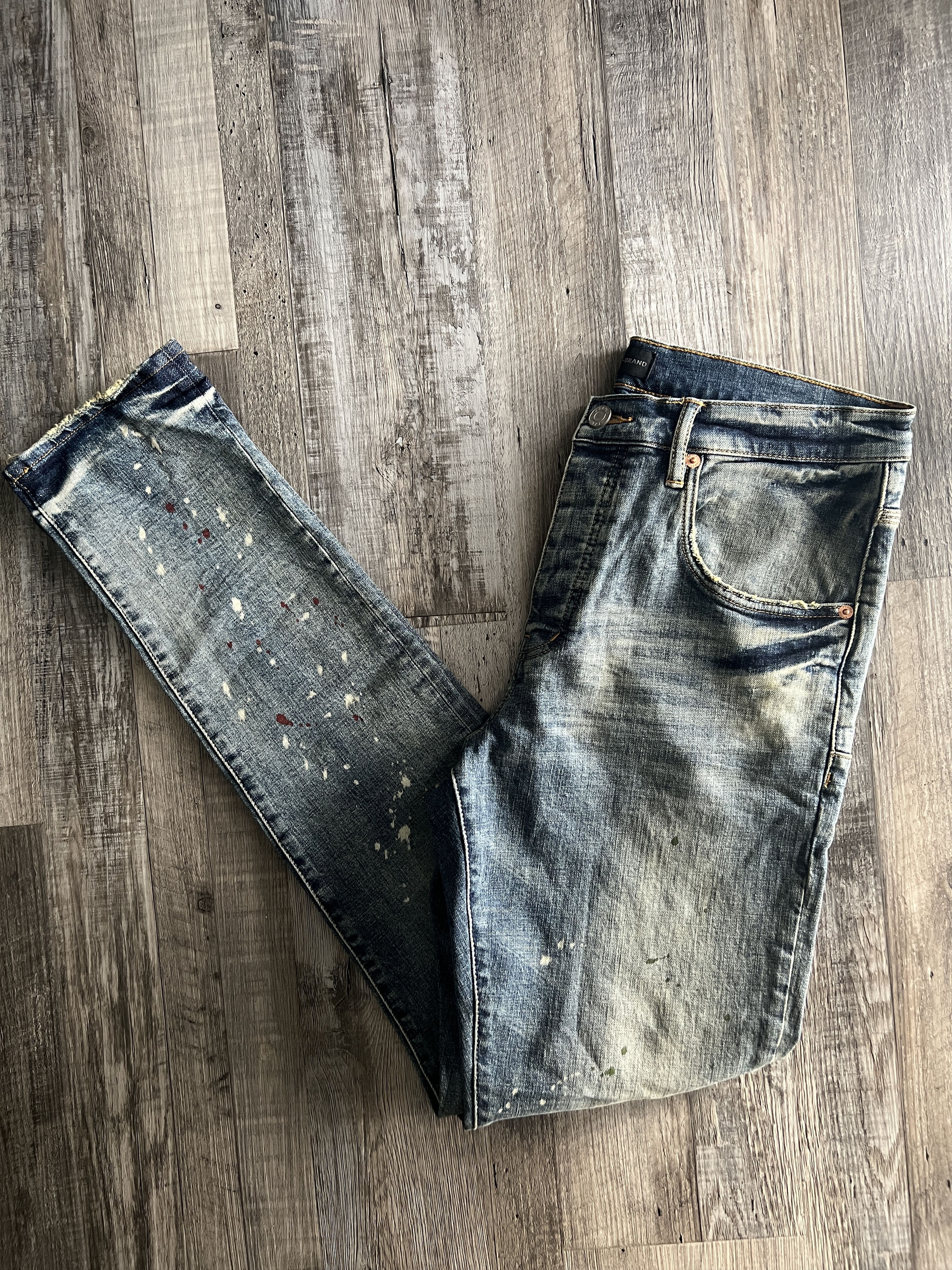 Purple Brand Purple Brand Paint Splatter Tapered Jeans Size US 34 / EU 50 - 3 Thumbnail