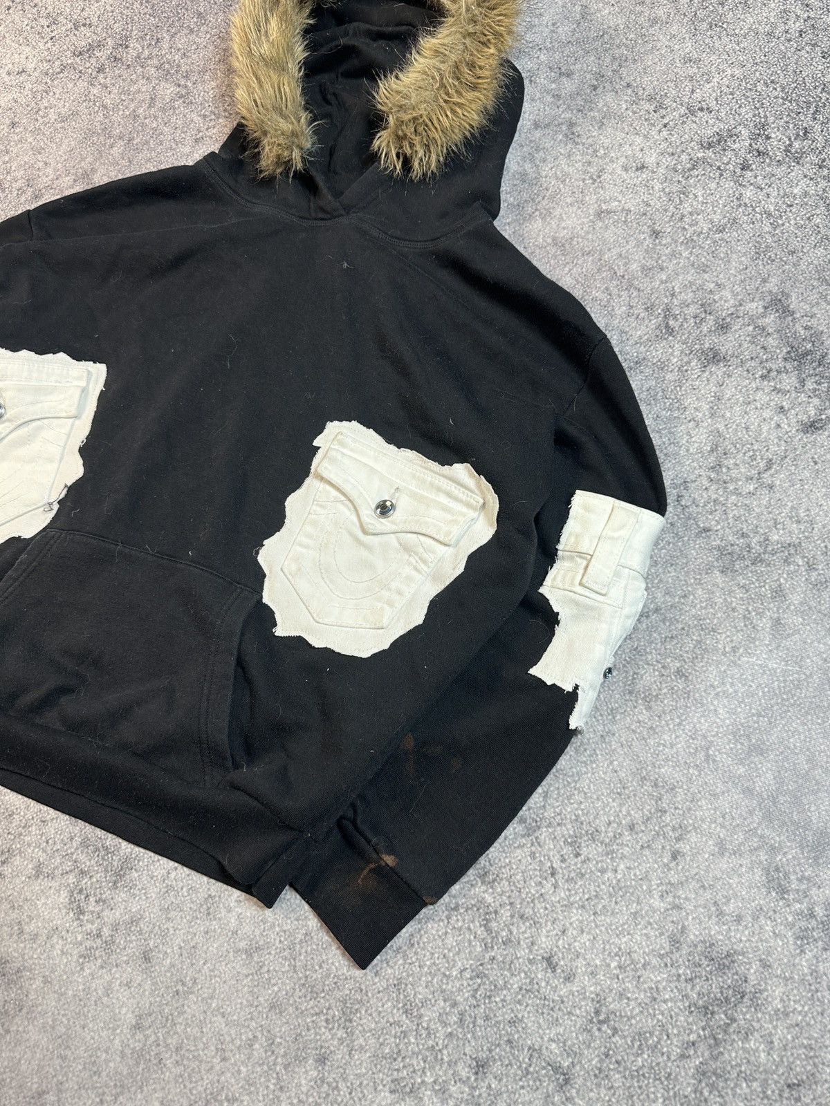 True Religion Y2K True Religion Custom Baggy Fur Hoodie Streetwear Rare L Size US L / EU 52-54 / 3 - 3 Thumbnail