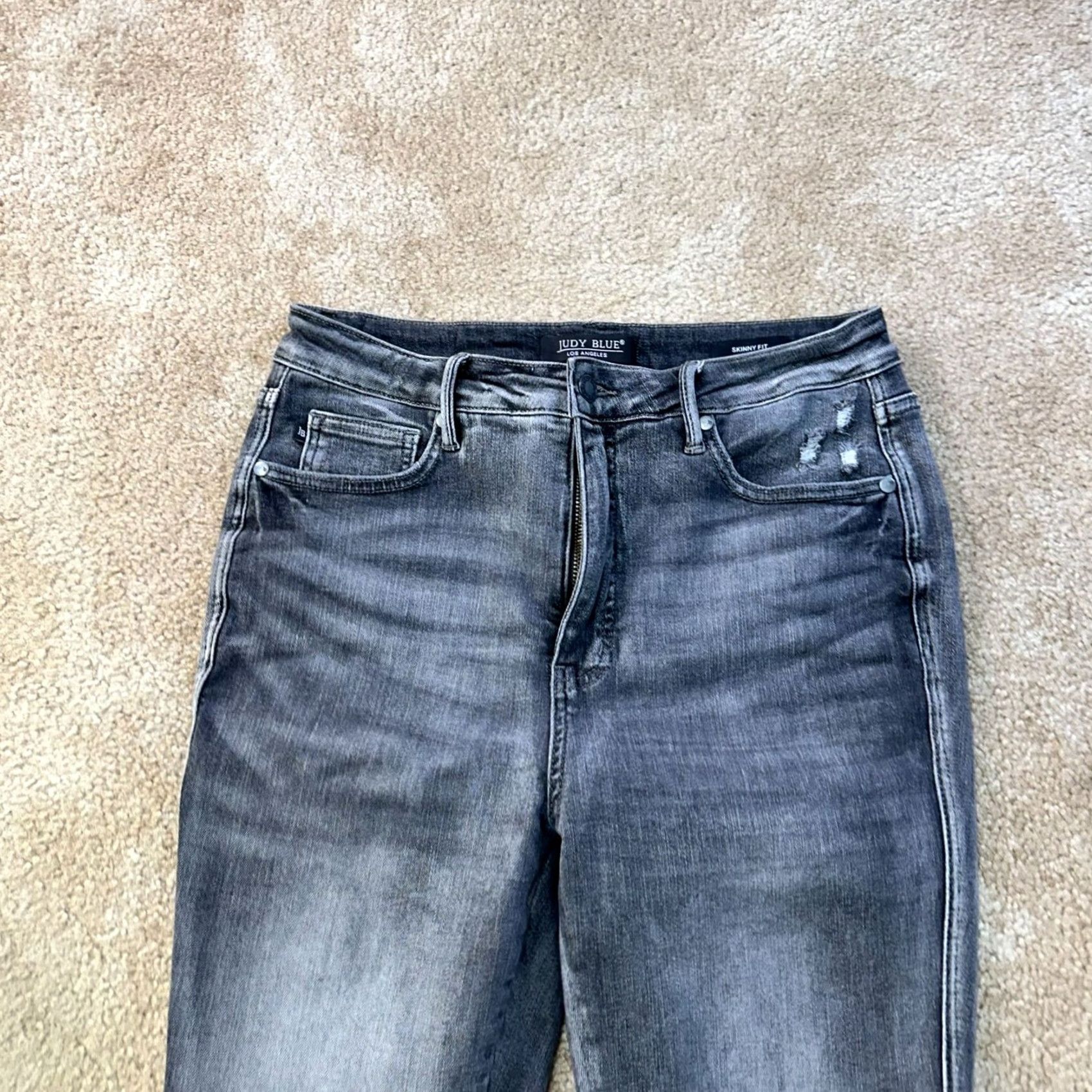 Vintage Judy Blue Jeans Women's Skinny High Rise 11/30 Gray Denim Stretch 5-Pocket Slim Retro? Size 32" / US 10 / IT 46 - 3 Thumbnail
