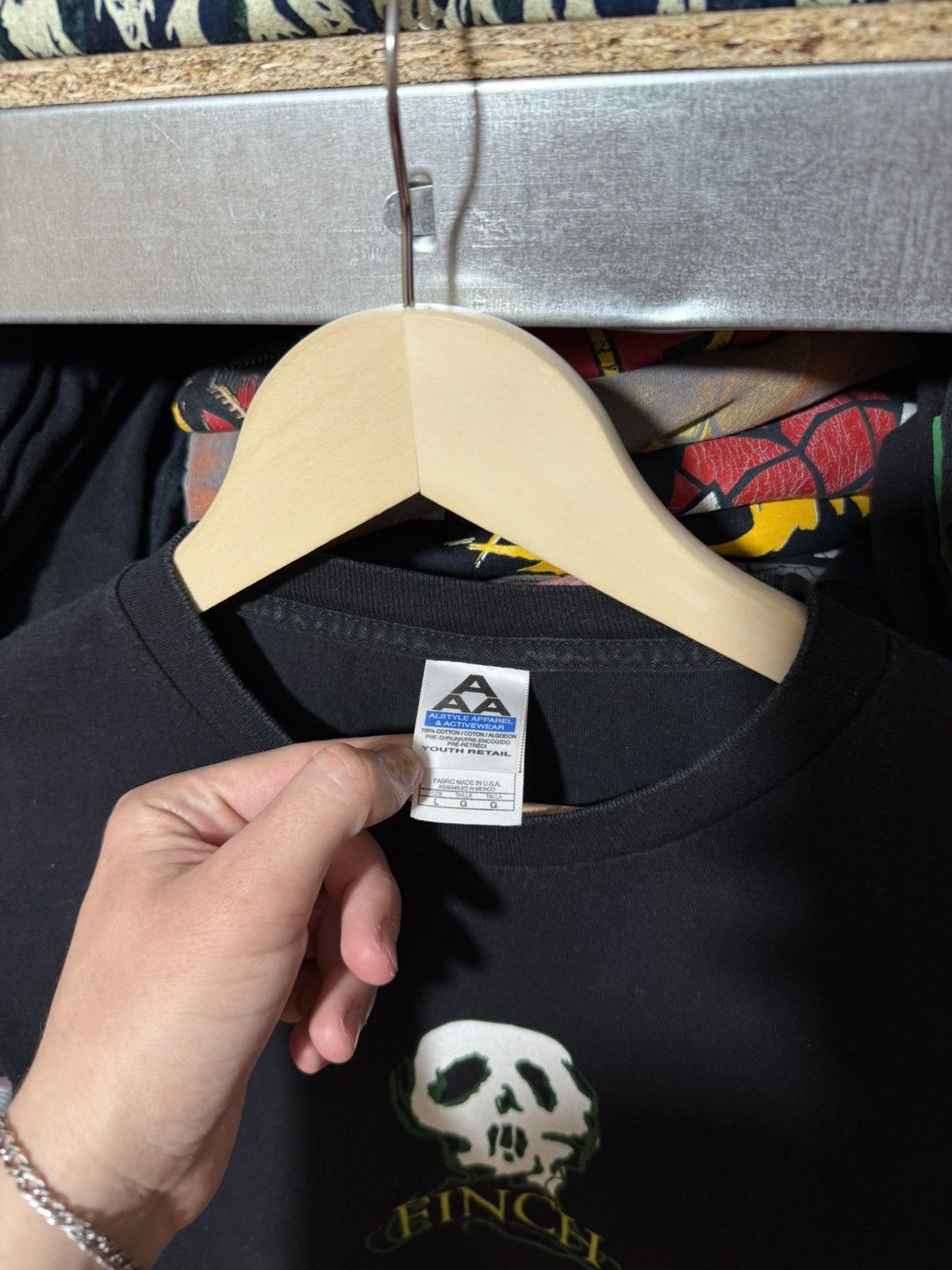 Band Tees × Vintage Vintage Y2K Finch Band Ghost Skull Goth Rock Graphic T-Shirt Size L / US 10 / IT 46 - 4 Thumbnail