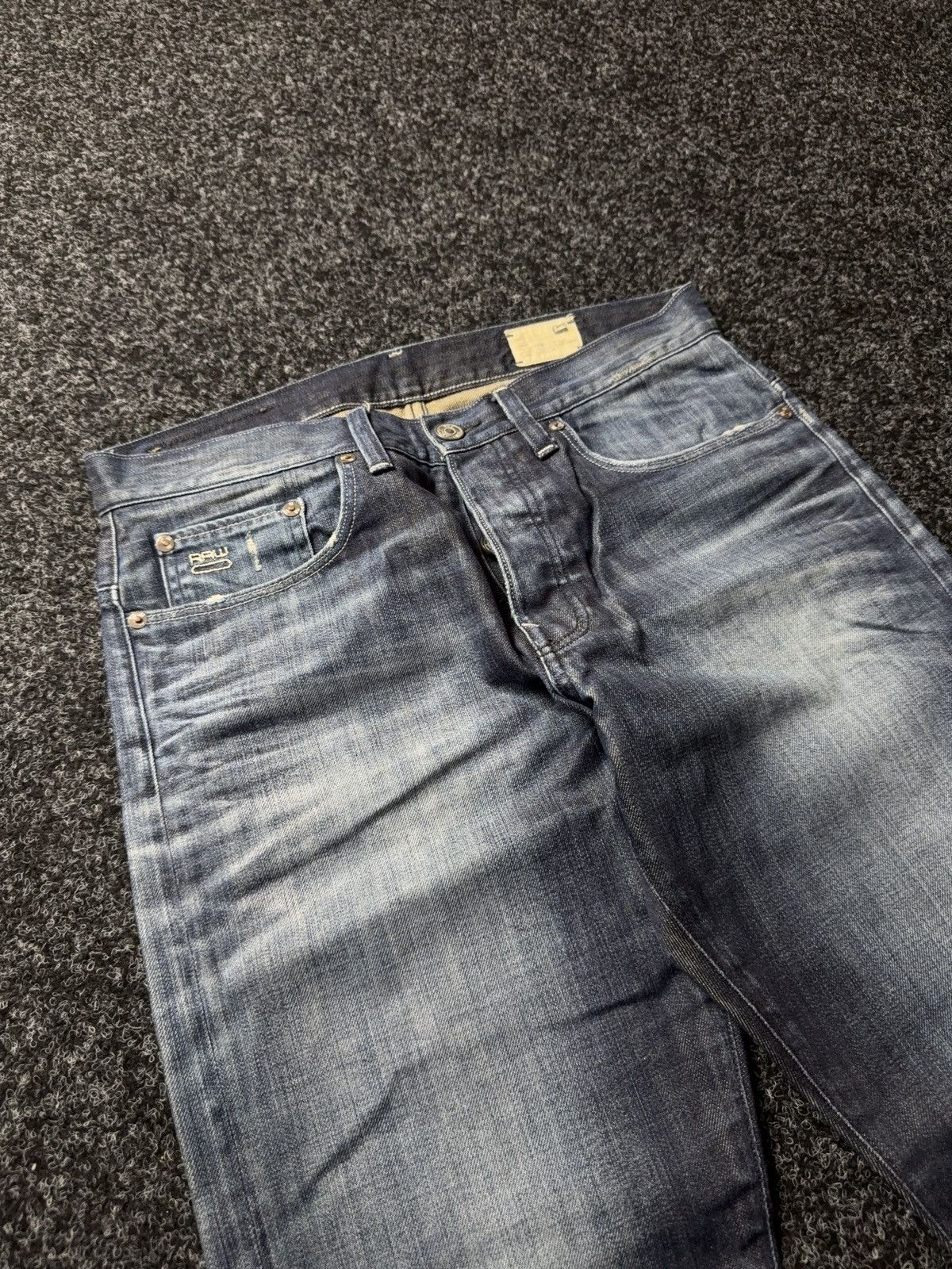 G-Star 00s G-Star RAW 3301 Distressed Hem LGB Opium Punk Jeans Y2K Size US 32 / EU 48 - 7 Thumbnail