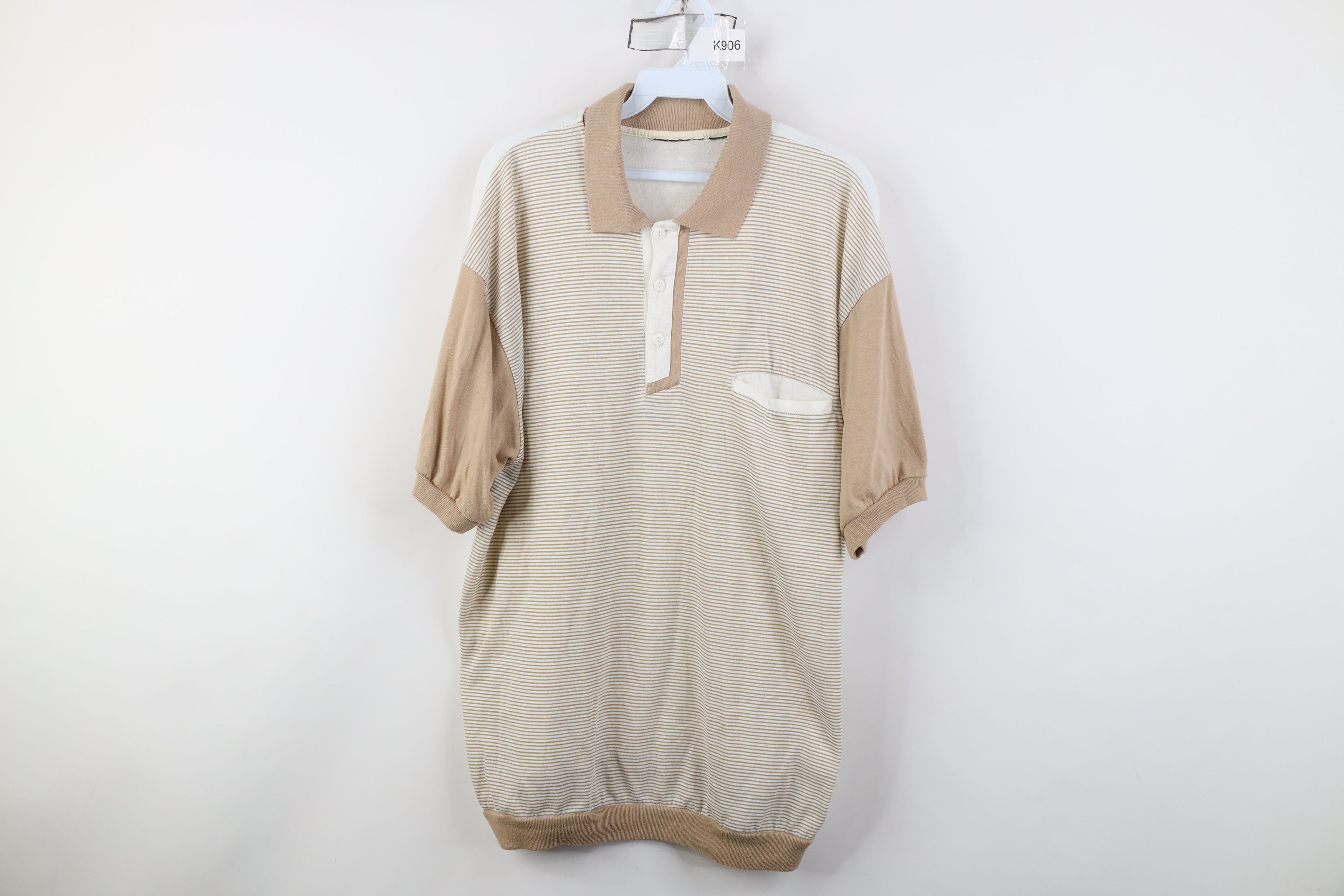 Vintage Vintage 90s Streetwear Striped Collared Pullover Polo Shirt Size US L / EU 52-54 / 3 - 1 Thumbnail