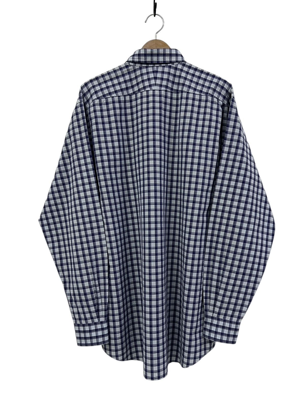 Hermes Vintage Hermes Blue Check Oversized Button Down Shirt Size US XXL / EU 58 / 5 - 2 Thumbnail