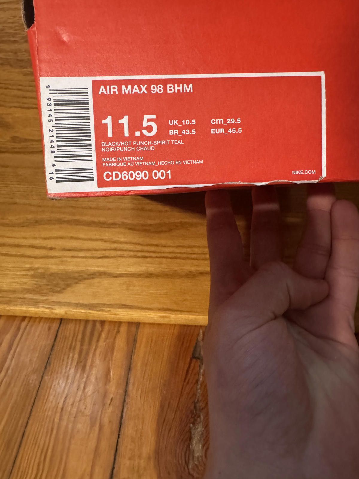 Nike Nike Air Max 98 BHM Men's Sneakers Size 11.5 Size US 11.5 / EU 44-45 - 1 Thumbnail
