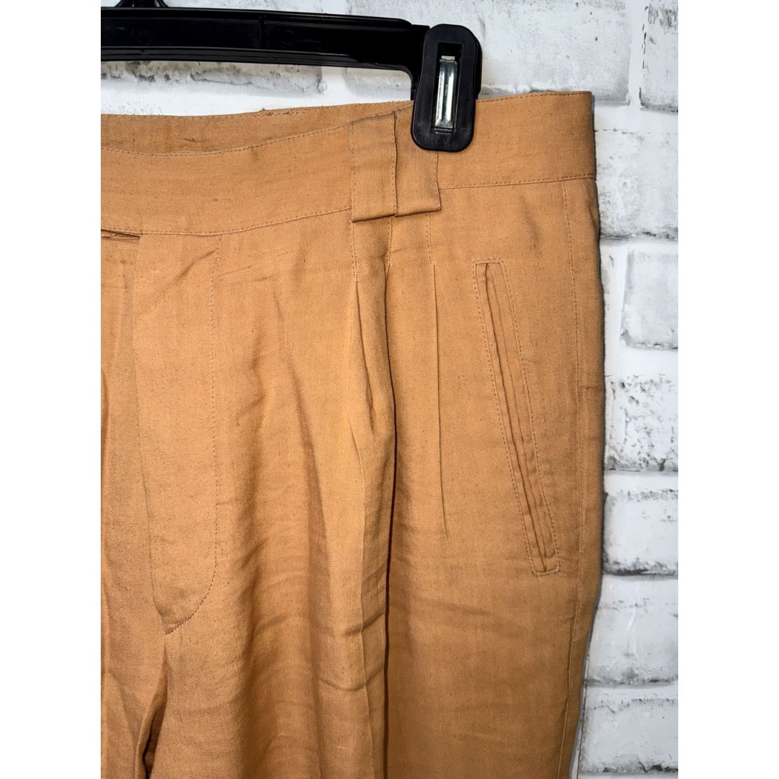 Vintage BASILE Linen Blend Mens Pants ITALY 34x24 Orangish Regular 34 Inseam 24 Pants Mens Casual Linen Blend Clothing Size US 34 / EU 50 - 2 Thumbnail