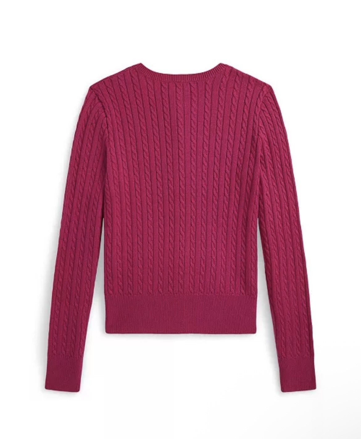 Polo Ralph Lauren Polo Ralph Lauren Big Girls Mini-Cable Cardigan Sweater Pink Size ONE SIZE - 2 Thumbnail