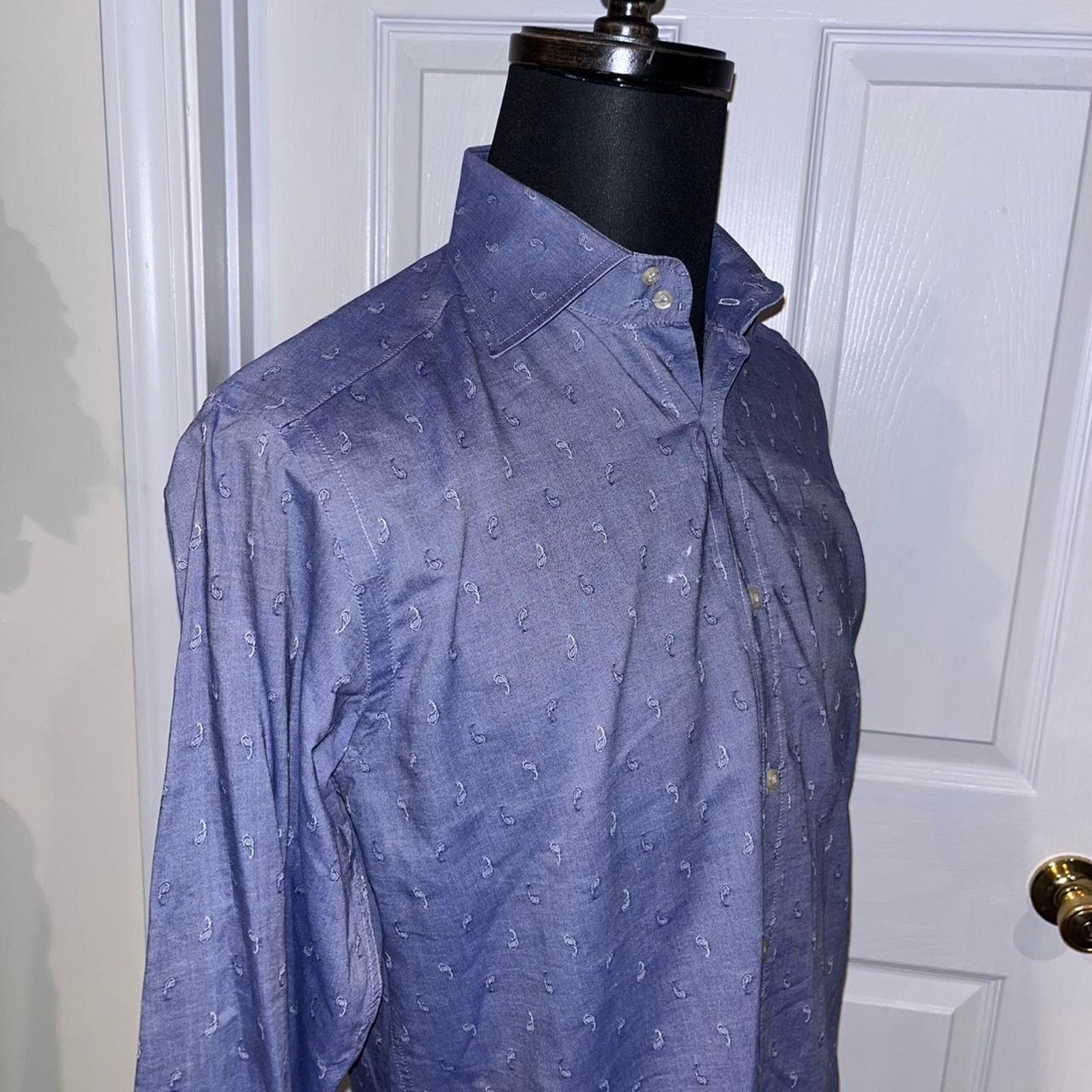 Etro Etro Milano Light Blue Paisley Dress Shirt Size 39 Italy Size US M / EU 48-50 / 2 - 6 Thumbnail