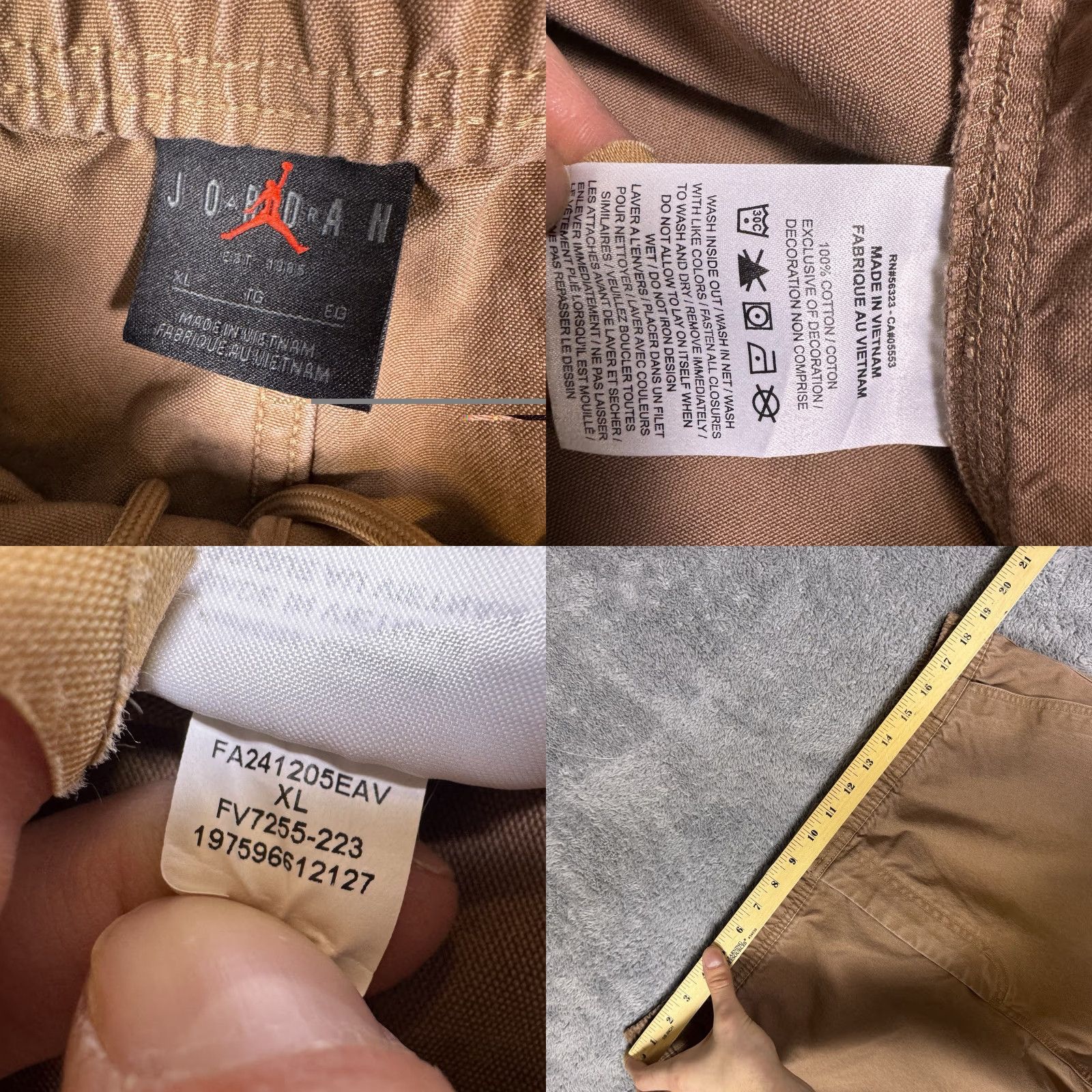 Nike Nike Jordan Chicago Utility Pants Men XL Cargo Trousers Pockets Canvas Cotton Brown Size US 36 / EU 52 - 8 Thumbnail
