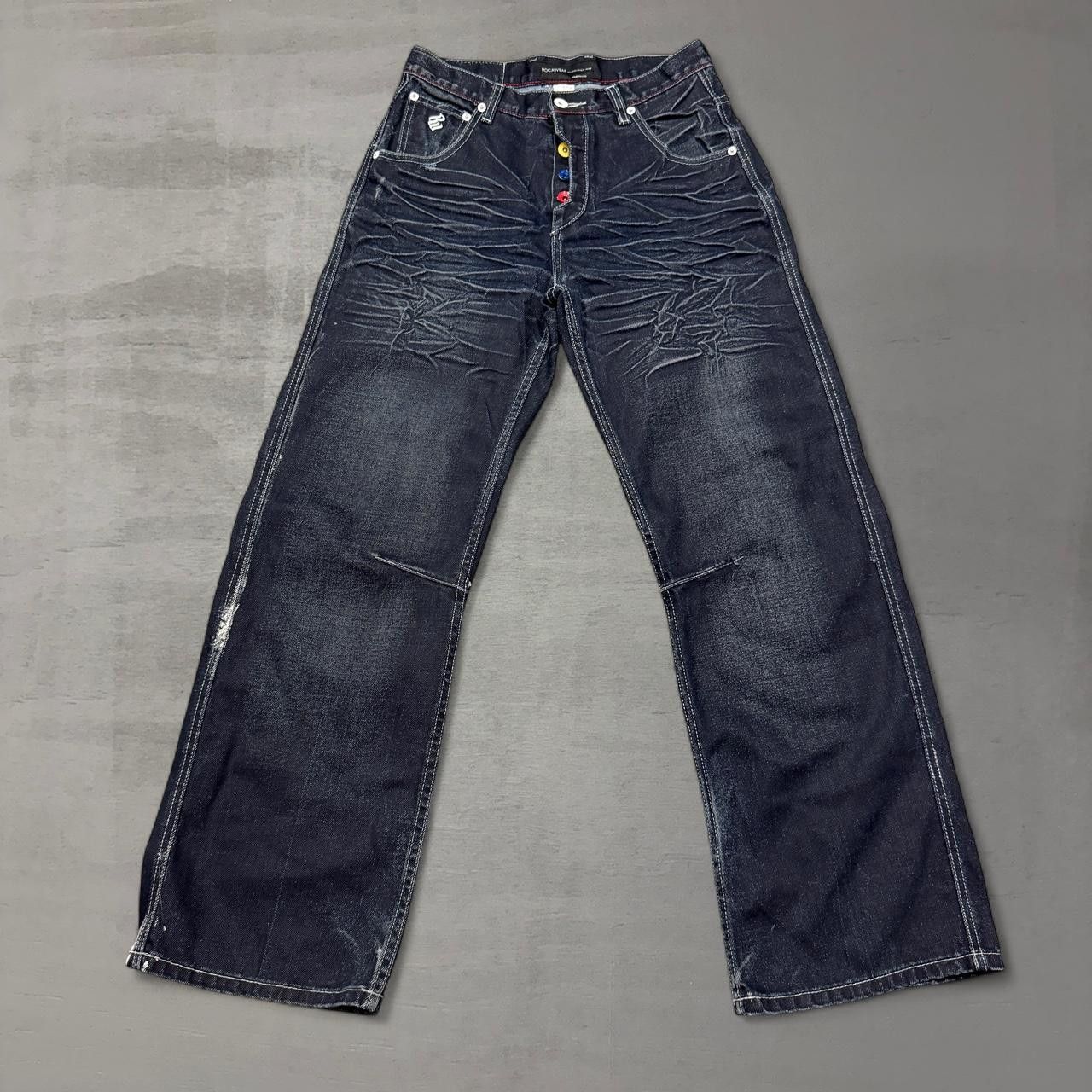 Rocawear Rocawear Button Fly Distressed Faded Wide Leg Jeans 30 x 30 Size US 30 / EU 46 - 2 Thumbnail