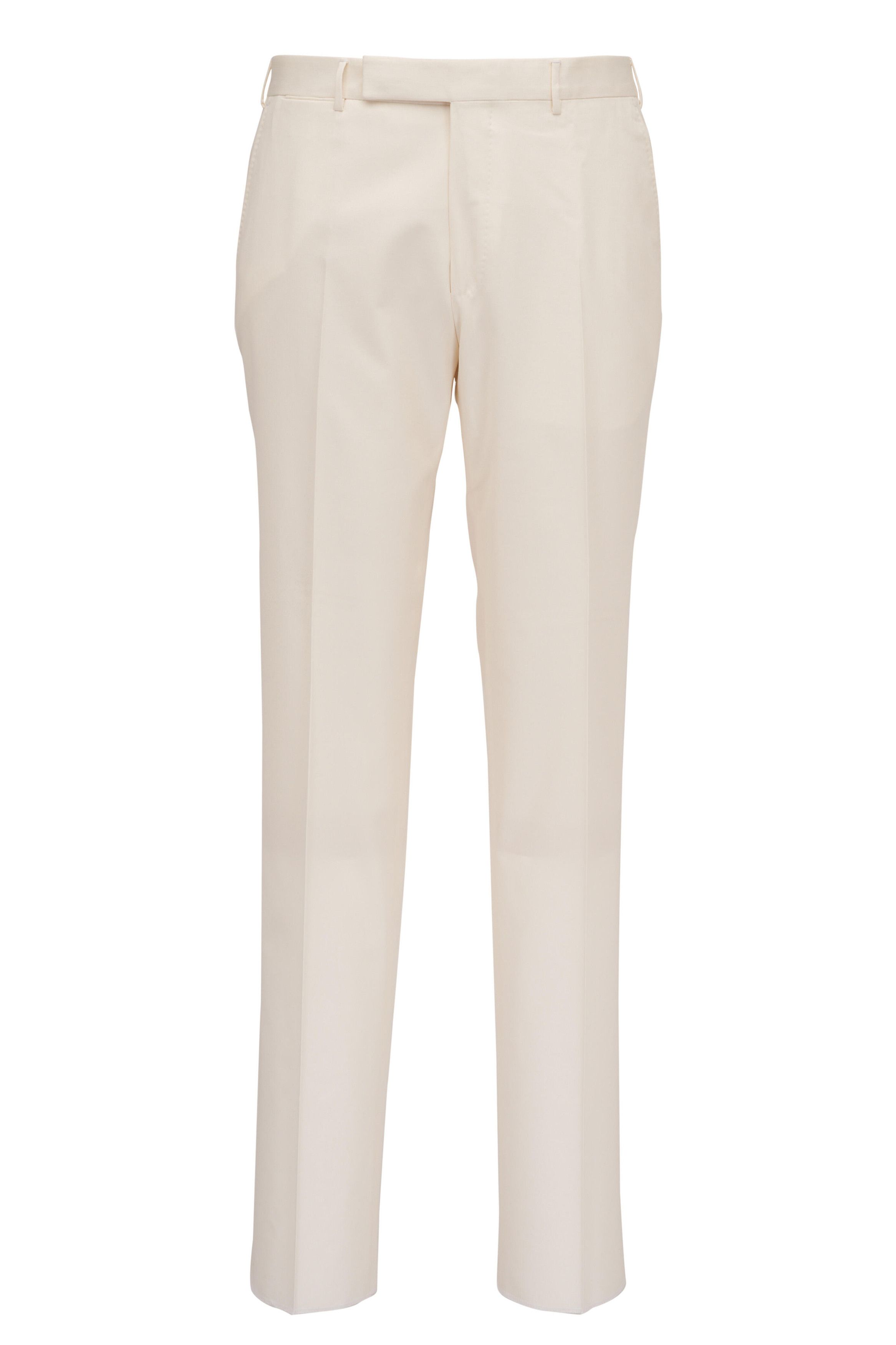 Z Zegna o1mtch0225 Seaisland Cotton Pant in Cream Size US 42 / EU 58 - 1 Thumbnail