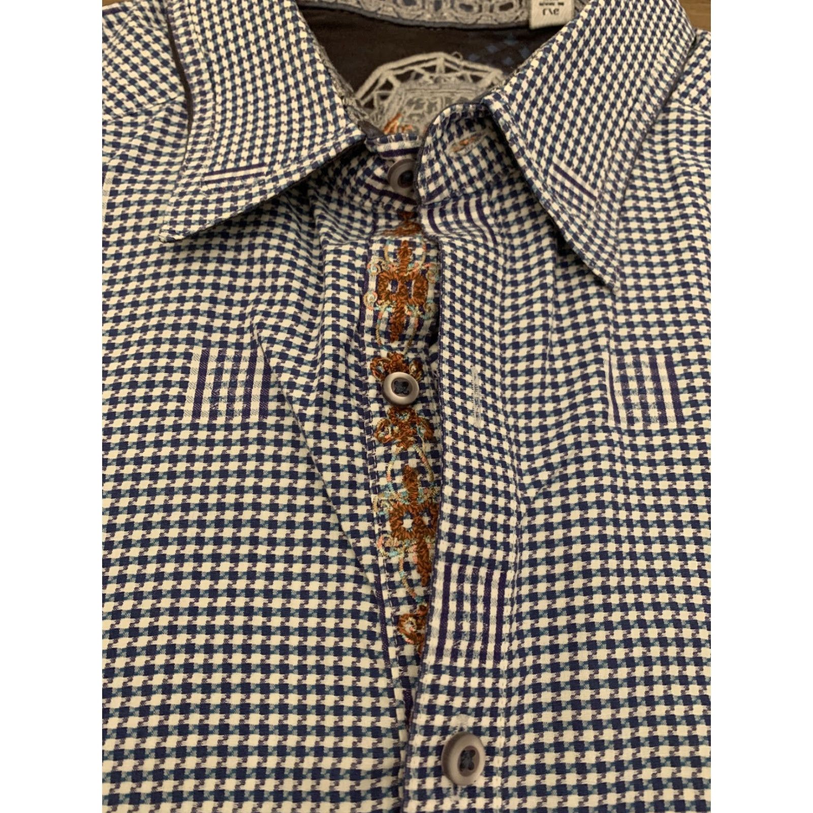 Robert Graham Robert Graham Shirt Men's Long Sleeve Button-Down Cotton Purple L Modern Geometric Logo Mens Size US L / EU 52-54 / 3 - 2 Thumbnail
