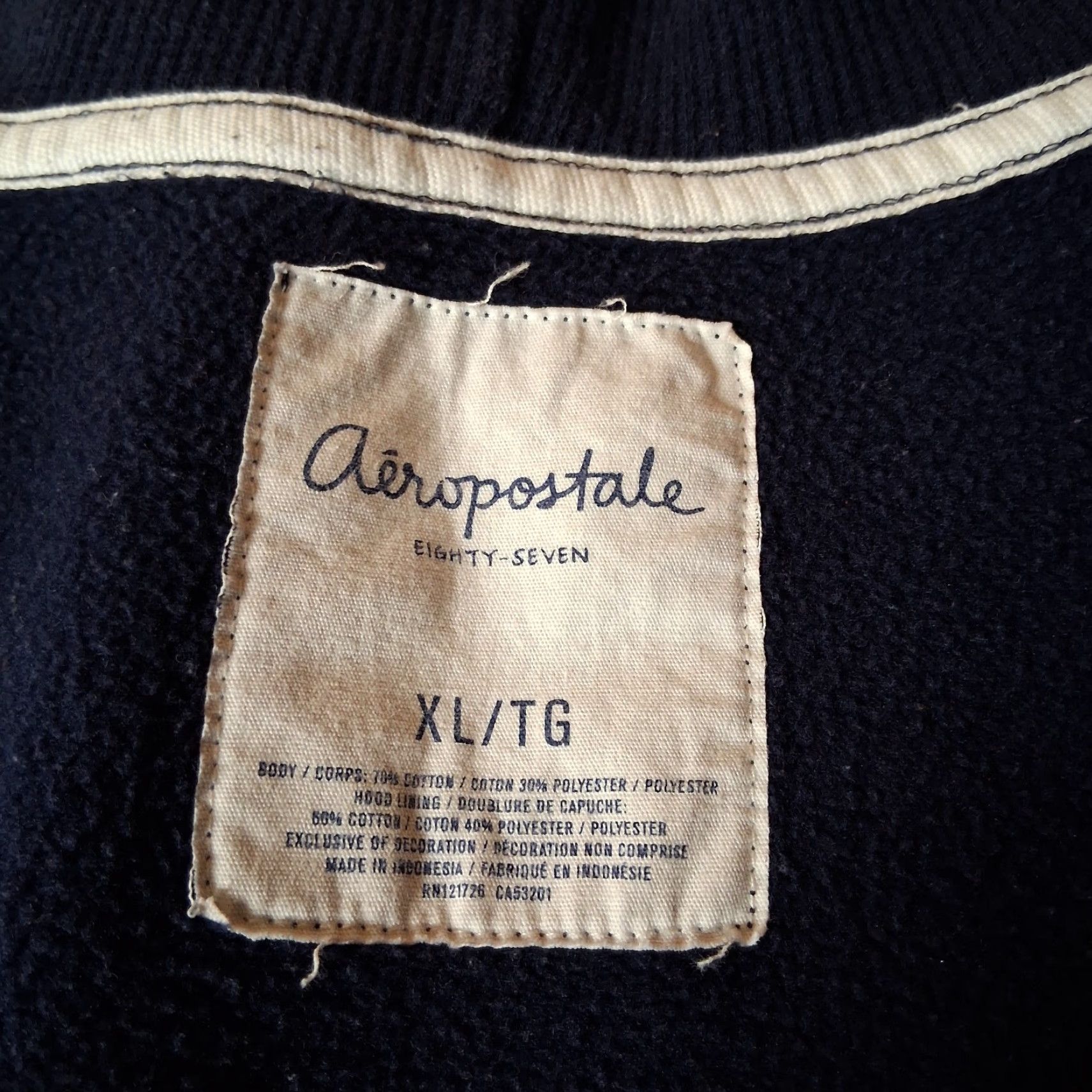 Vintage VINTAGE Aeropostale Hoodie Hooded Sweatshirt Women XL Blue Full Zip Thermal Hood Y2K Size XL / US 12-14 / IT 48-50 - 5 Thumbnail