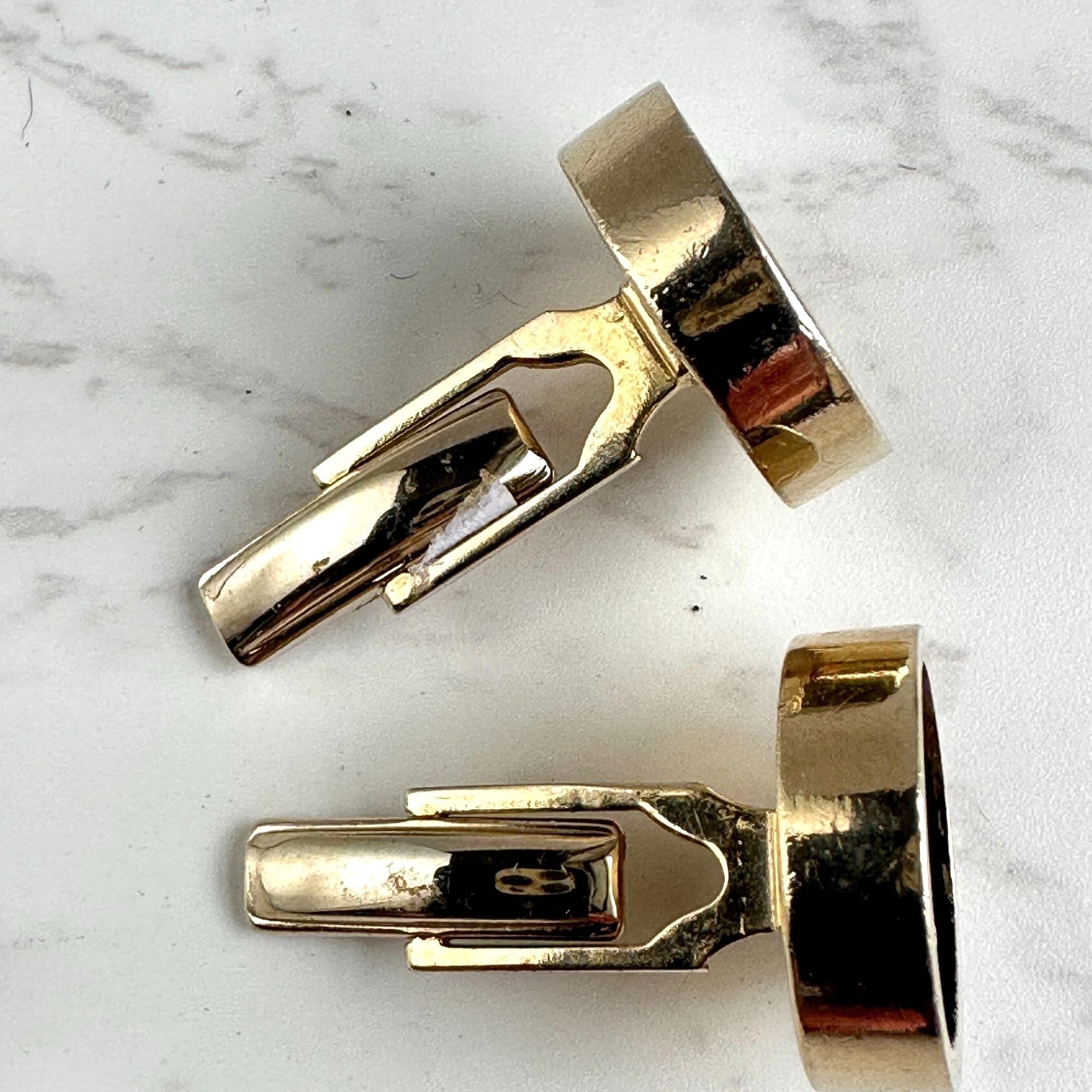 Vintage Gold and Black Warrior Profile Cufflinks, 1950s Pat Pend. Size ONE SIZE - 6 Thumbnail