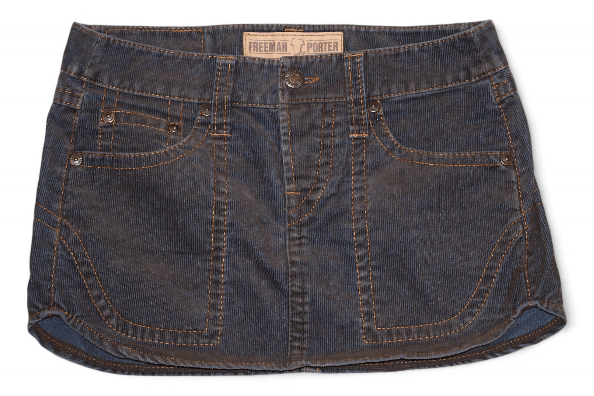 Freeman T. Porter 1993 Freeman T.Porter Dirty Coated Corduroy Denim Mini Skirt Size 32" / US 10 / IT 46 - 1 Thumbnail