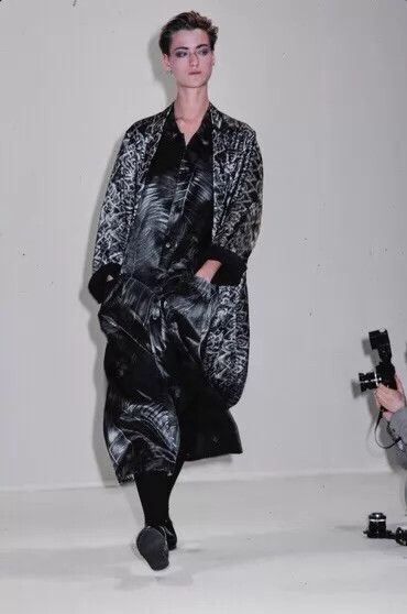 Yohji Yamamoto Yohji Yamamoto 1985SS Silver Palm Acetate L/S M Size US M / EU 48-50 / 2 - 2 Thumbnail