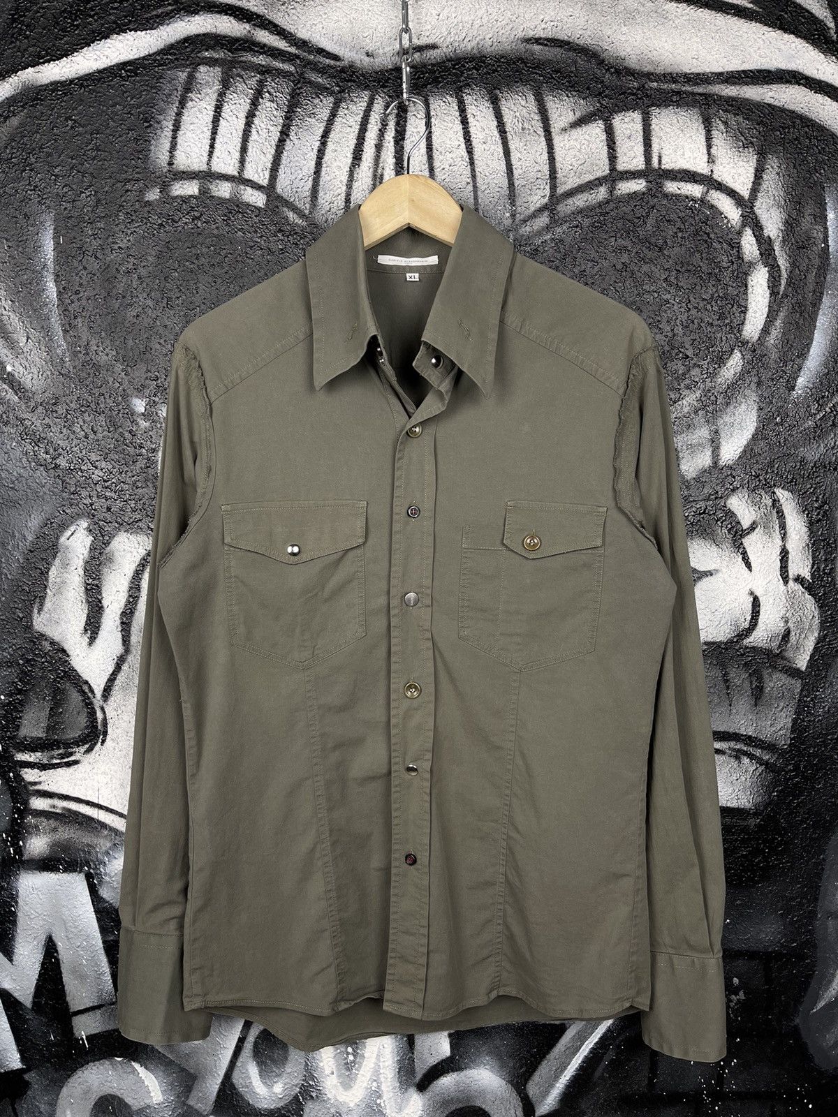 Daniele Alessandrini Daniele Alessandrini Italian Designer Khaki Shirt Size XL Size US XL / EU 56 / 4 - 4 Thumbnail