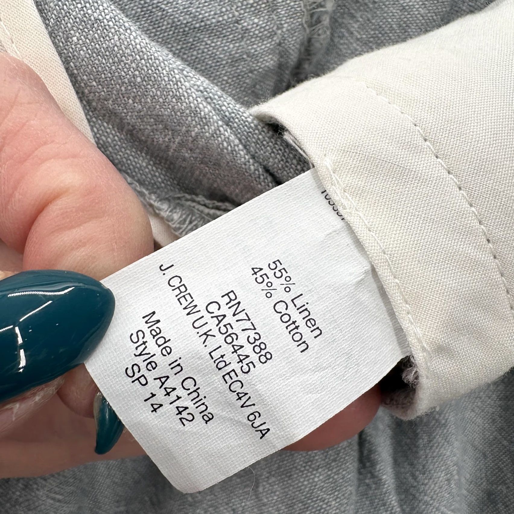 J.Crew J.Crew Shorts Mens 36 Gray Linen Cotton Chino Flat Front Casual Preppy Summer Shirt Mens Regular Waist 36 Gray Chino Casual Summer Mens Size US 36 / EU 52 - 4 Thumbnail