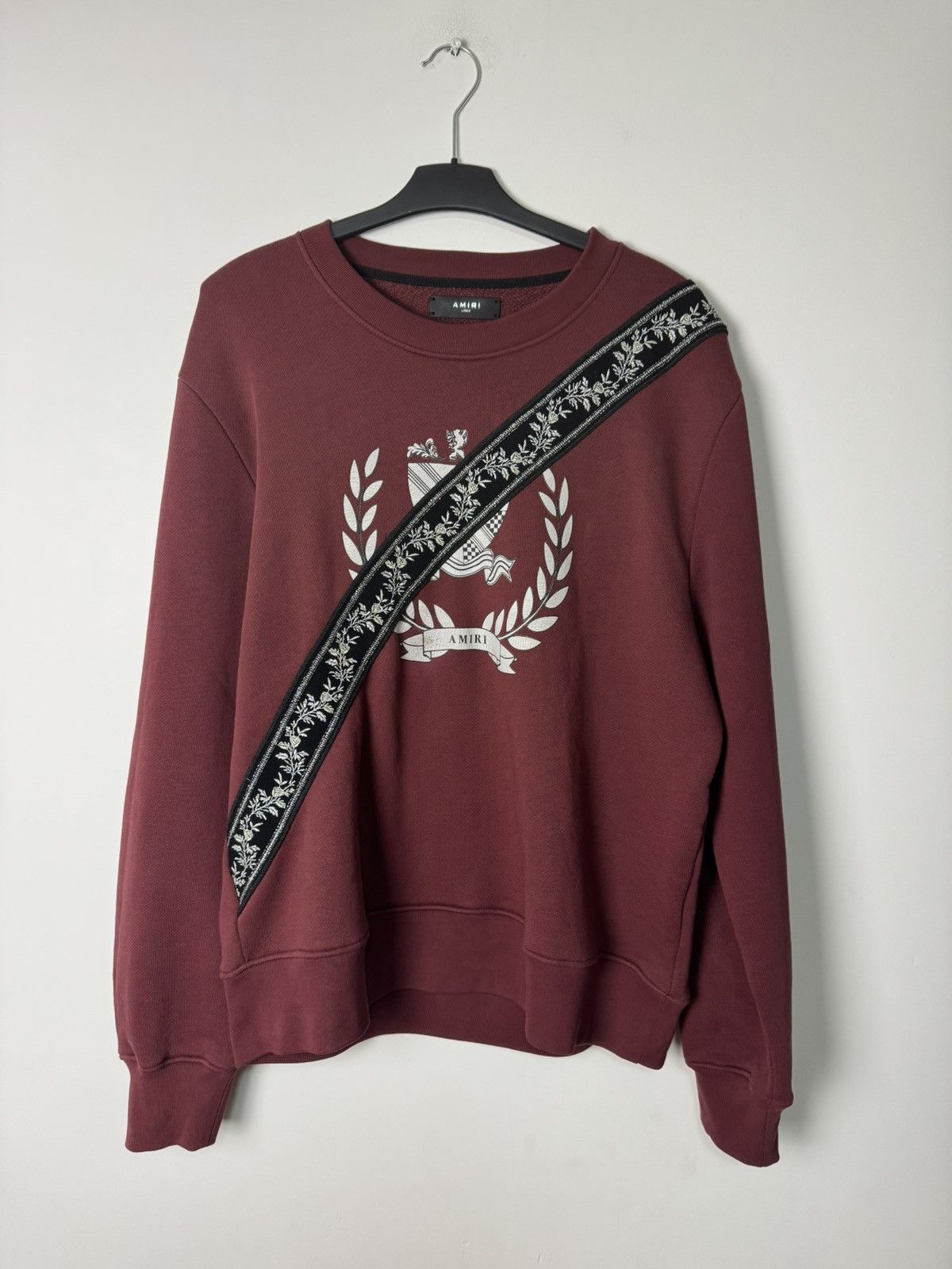 Amiri Amiri Sweatshirt Crewneck Maroon Burgundy Luxury Designer Size US L / EU 52-54 / 3 - 3 Thumbnail