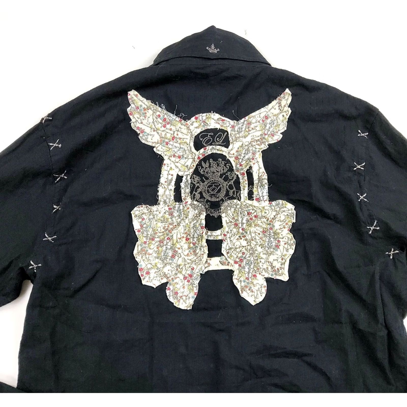 English Laundry VINTAGE English Laundry Christopher Wicks Embroidered Angel Wings Hand Sewn Button-Up Shirt XL Black Men Size US XL / EU 56 / 4 - 6 Thumbnail