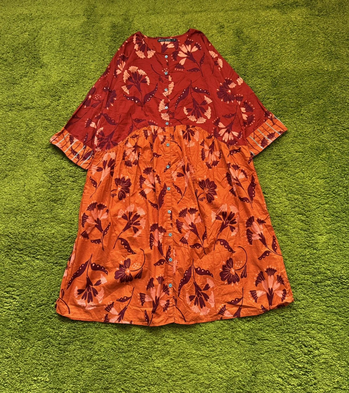 Designer Gudrun Sjoden avant garde floral pattern dress Size L / US 10 / IT 46 - 1 Thumbnail