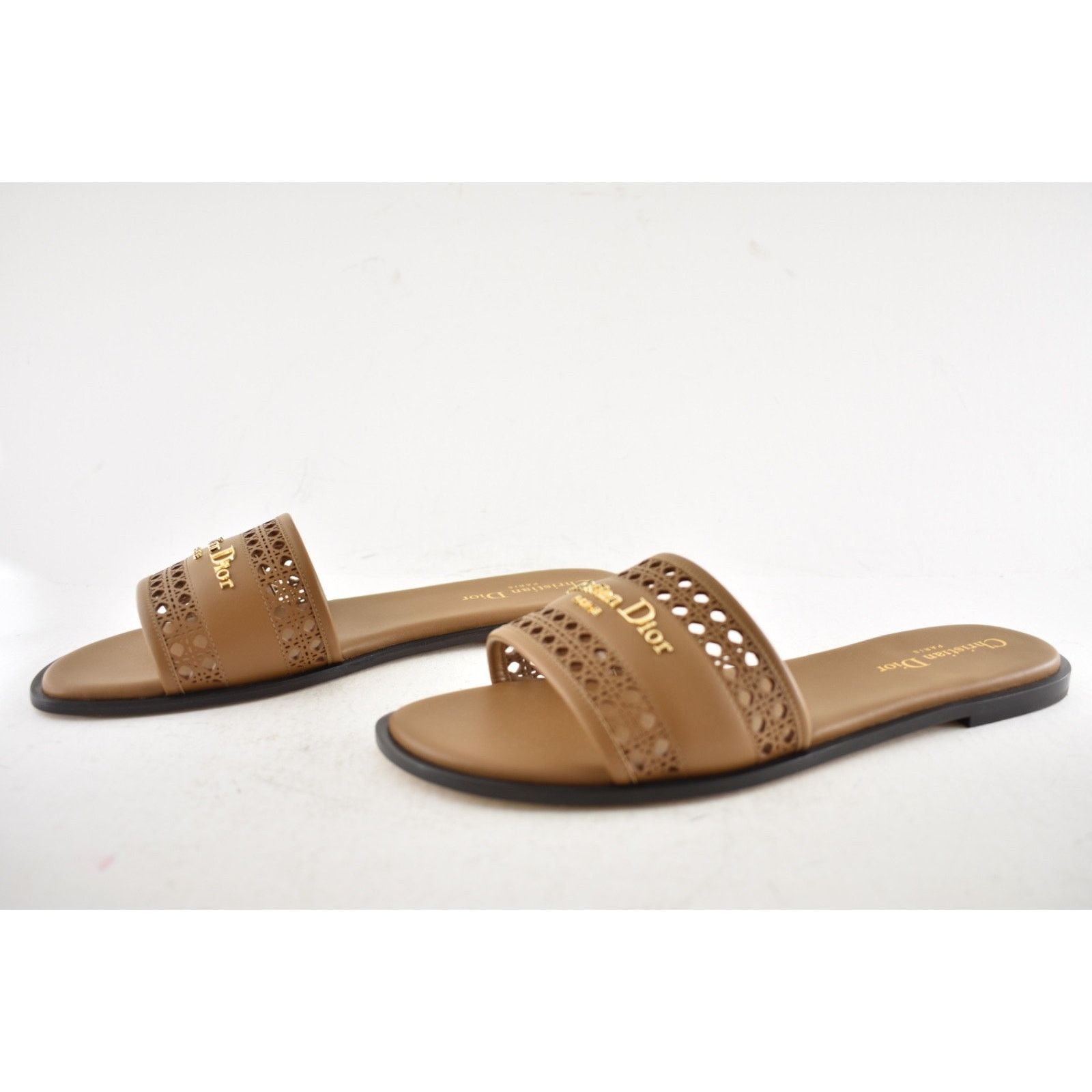 Dior Dior D-Lane Dway Micro Cannage Chestnut Leather Slide 37 Size US 7 / IT 37 - 15 Thumbnail