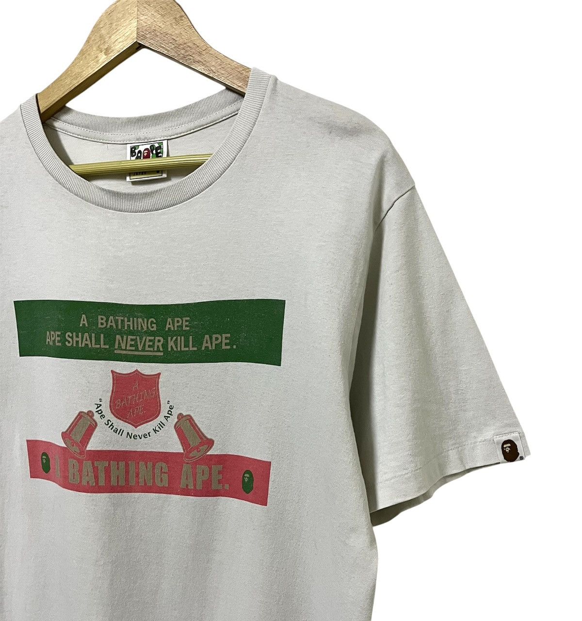 Bape A BATHING APE APE SHALL NEVER KILL APE LOGO JAPANESE TSHIRT Size US L / EU 52-54 / 3 - 3 Thumbnail