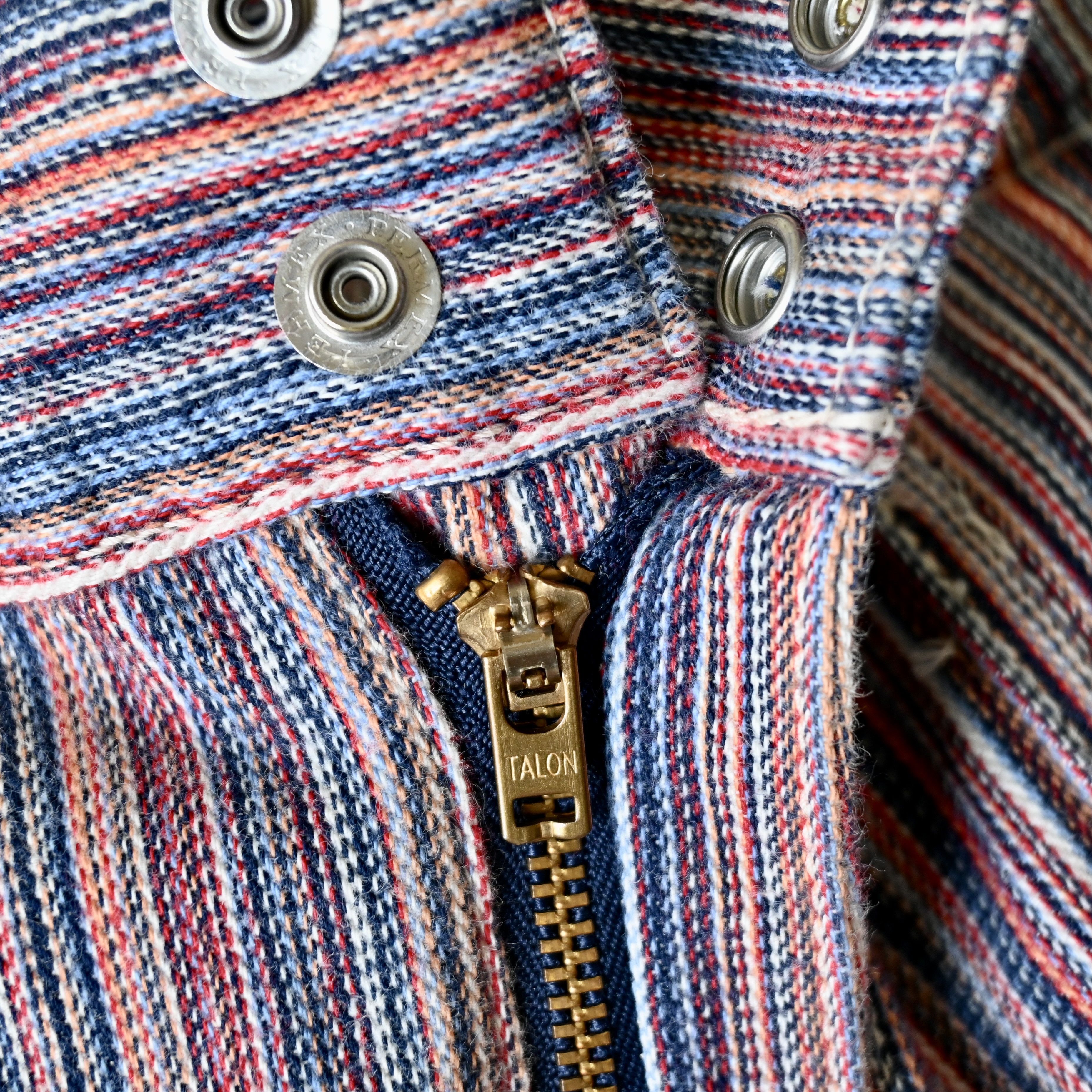 Warehouse & Co. DUBBLE WORKS 1970s Lee inspired striped cotton bush jeans Size US 31 - 9 Thumbnail