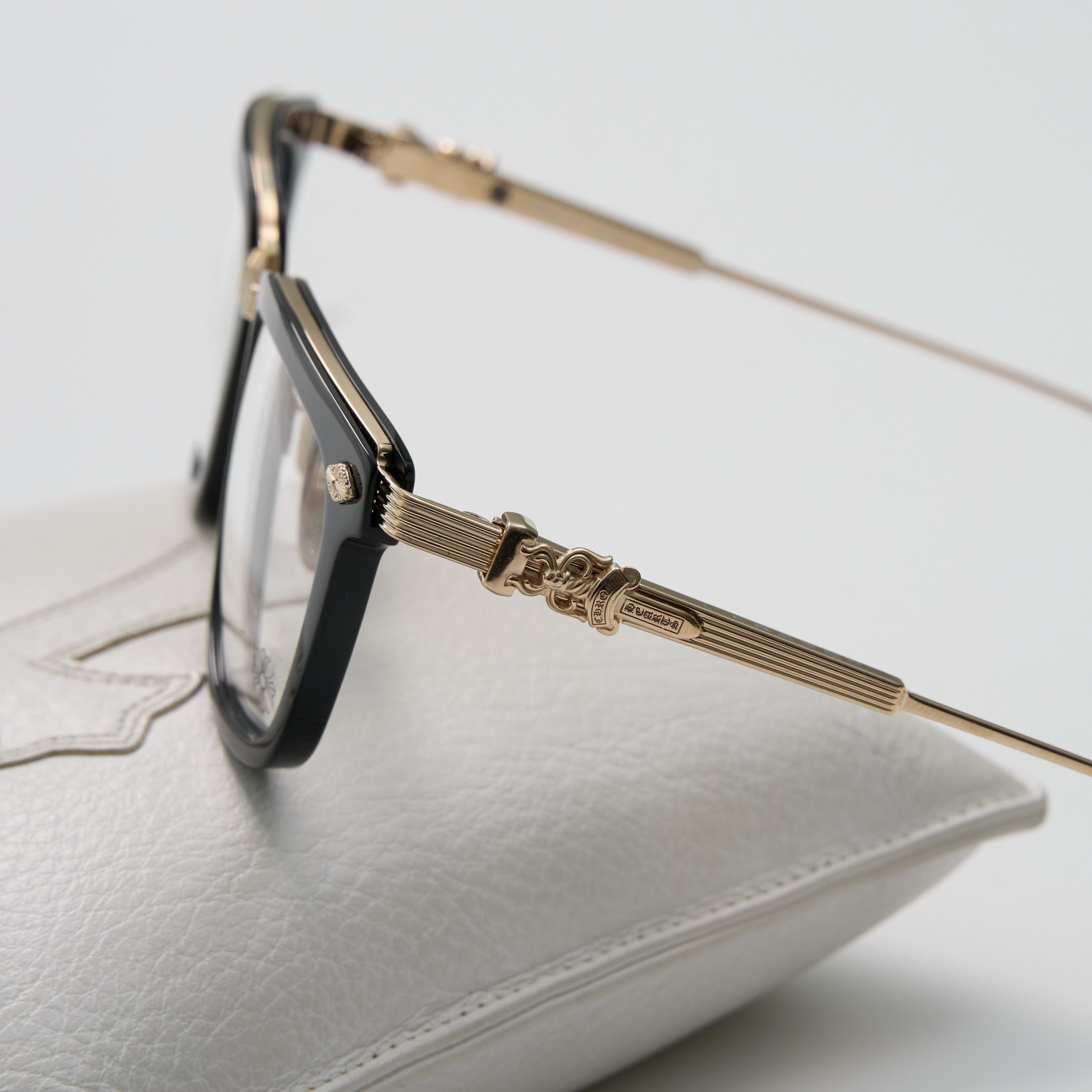 Chrome Hearts CHROME HEARTS OVERPOKED BLACK-PLASTIC/ GOLD PLATED GLASSES Size ONE SIZE - 3 Thumbnail
