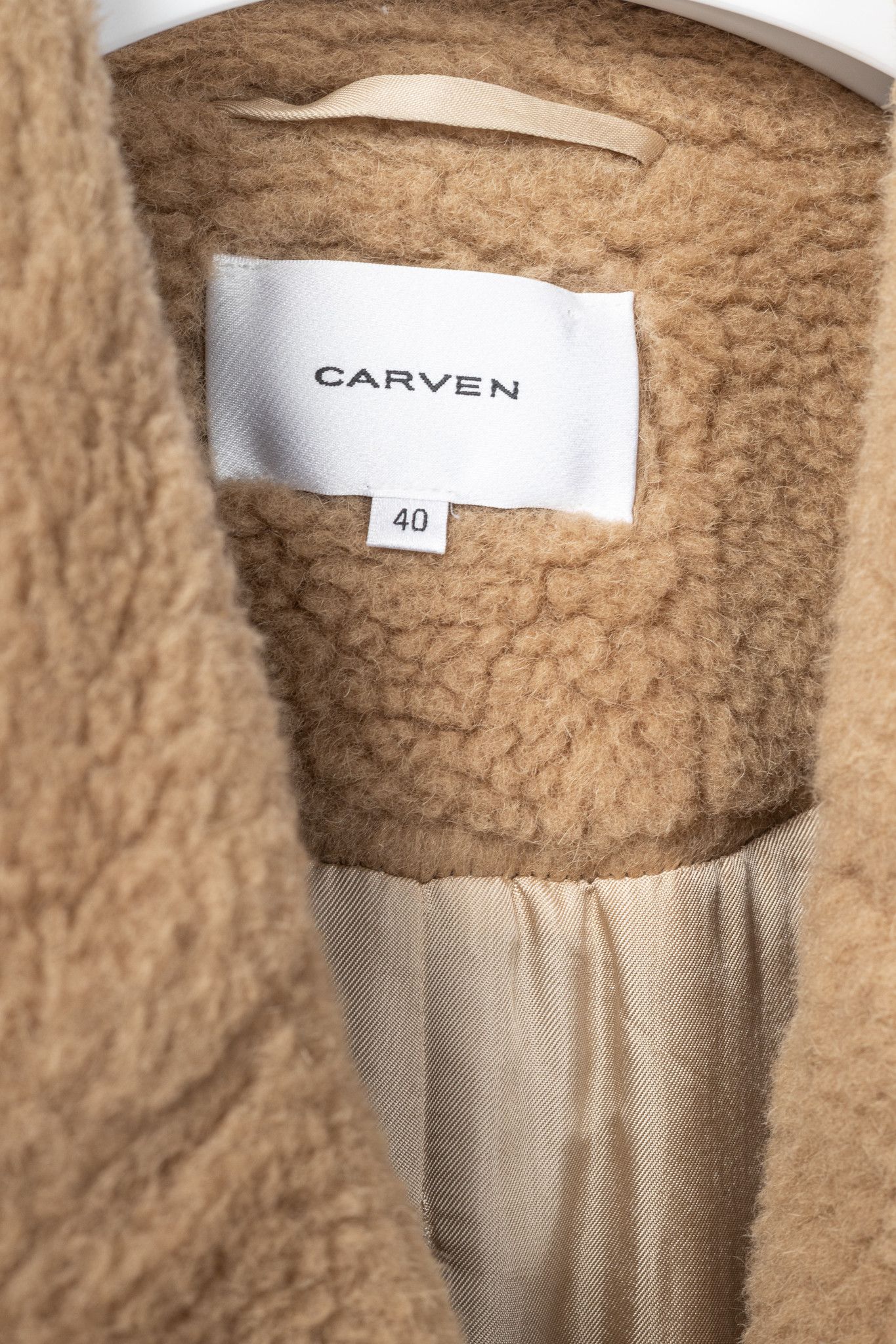 Carven Carven PF15 Camel Alpaca Shearling Double-Breasted Coat Size L / US 10 / IT 46 - 4 Thumbnail
