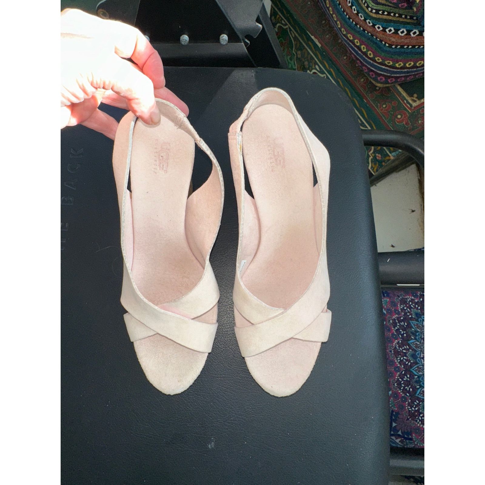 Ugg UGG PALE PINK SUEDE HIGH WEDGE SANDALS 7 Size US 7 / IT 37 - 3 Thumbnail