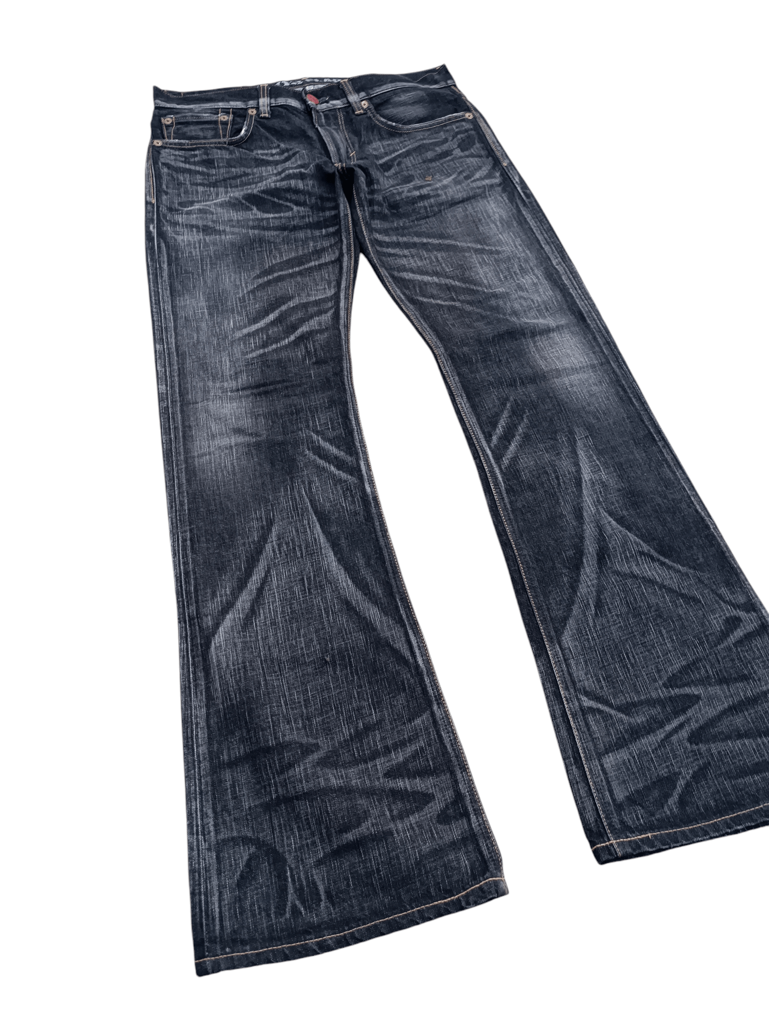Edwin EDWIN 503 FLARE FADED & RUSTY PUNK STYLE WHISKERS DENIM Size US 34 / EU 50 - 1 Thumbnail