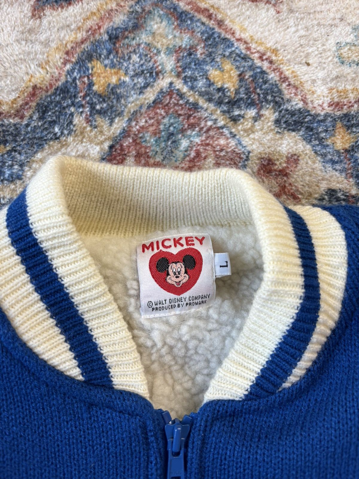 Mickey Mouse Vintage Mickey Mouse Sherpa Lined Zip-up Sweater Jacket Size US L / EU 52-54 / 3 - 3 Thumbnail