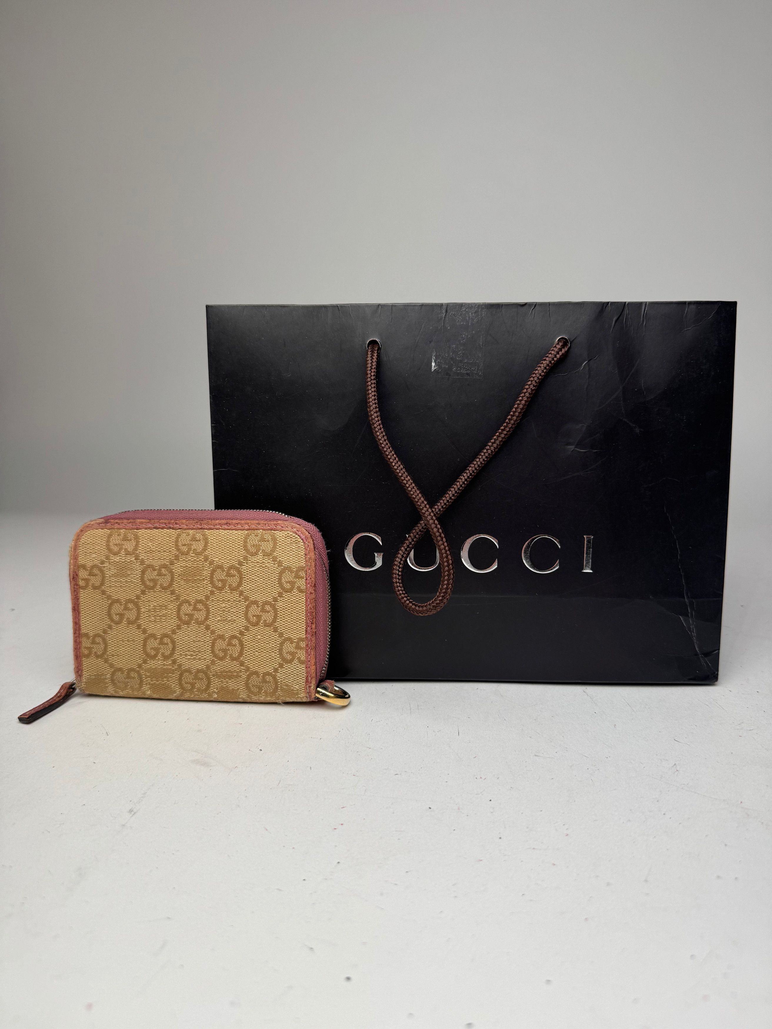 Gucci Vintage Monogram Card Holder Beige Pink Size ONE SIZE - 1 Thumbnail