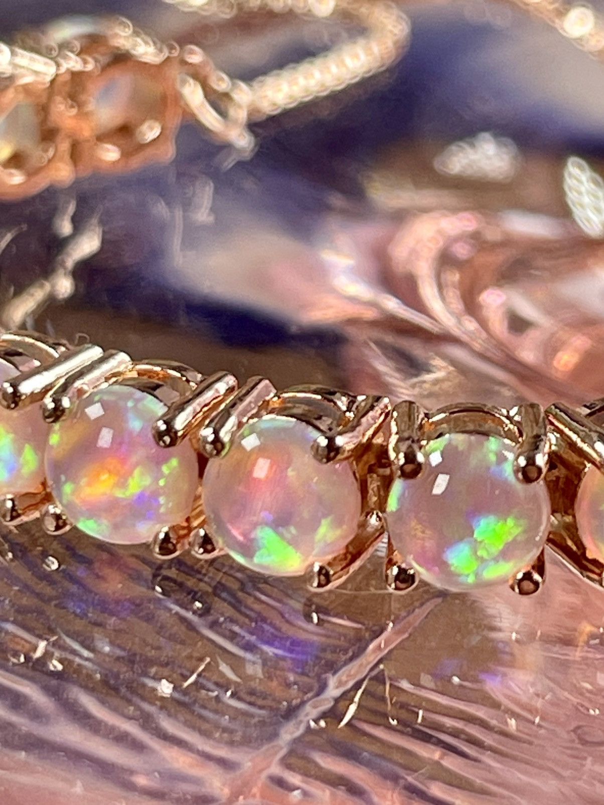 Other Genuine Ethiopian OPAL 14k Rose Gold plated Bolo Bracelet Size ONE SIZE - 8 Thumbnail