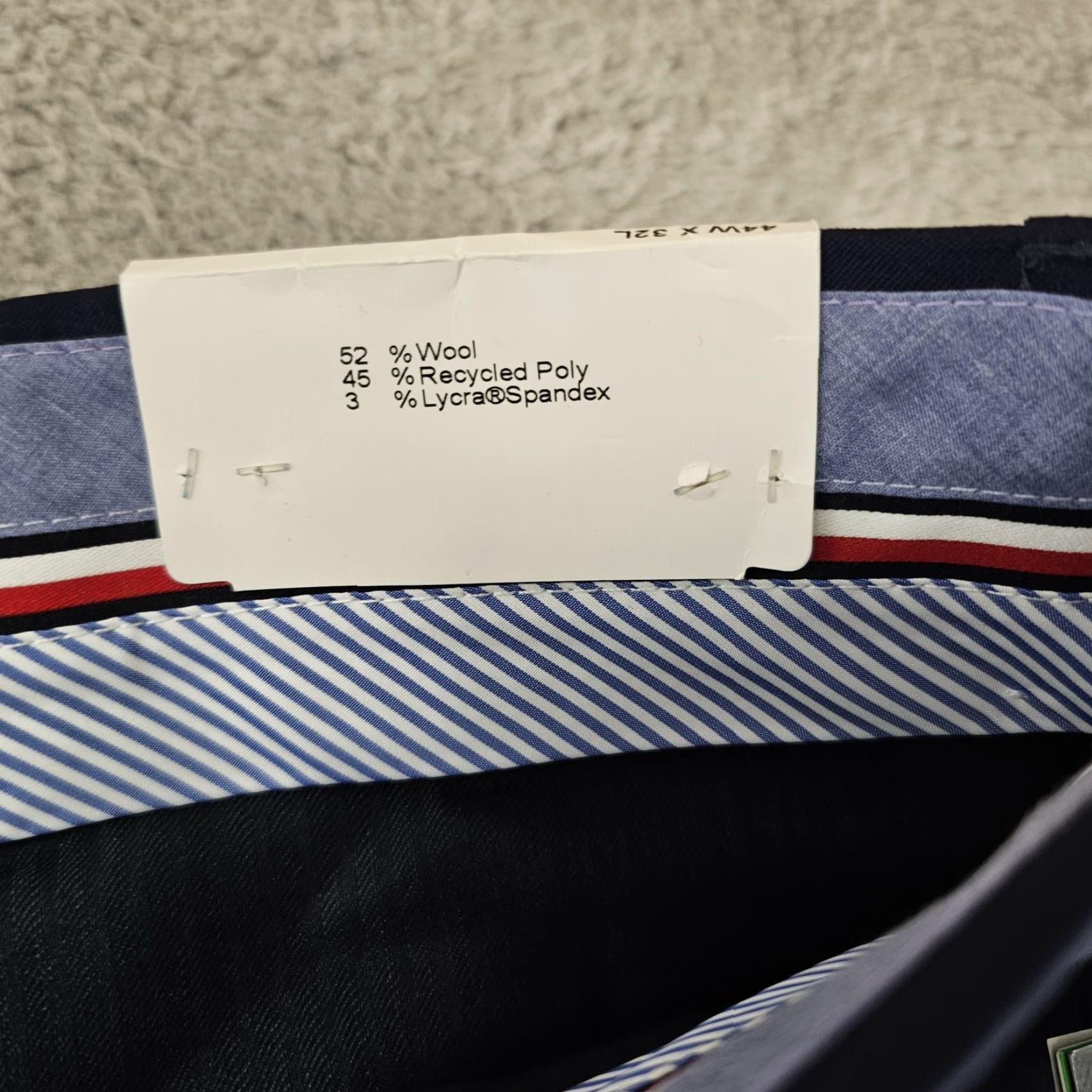 Tommy Hilfiger Tommy Hilfiger TH Flex Pants Mens 44x27 Navy Ryland Wool Stretch Dress Work Size US 44 / EU 60 - 5 Thumbnail