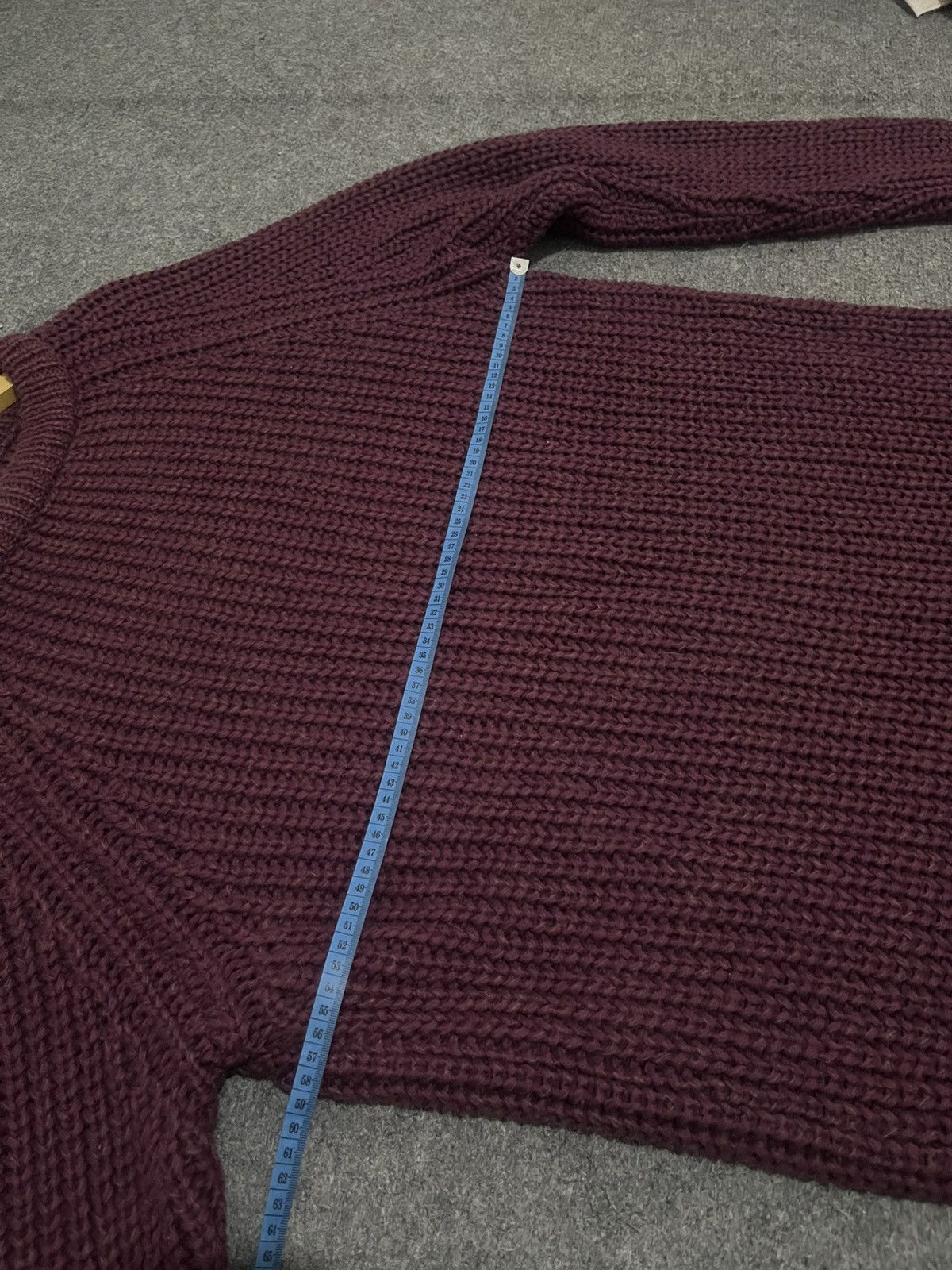 Paul Harnden Shoemakers Antique Chunky Knit Lambswool Sweater Burgundy Size US XL / EU 56 / 4 - 12 Thumbnail