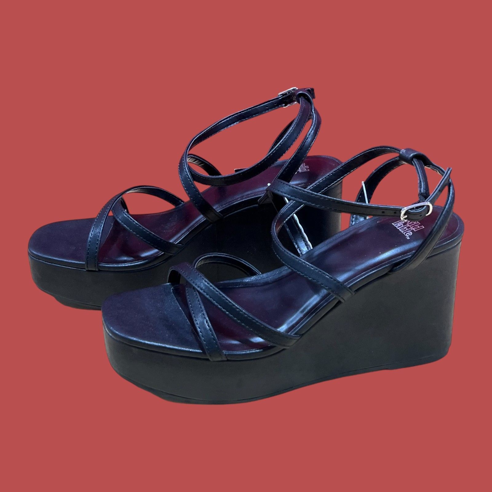 Other WildFable-Womens Ronnie Strappy Platform Wedge Heels With Me Size US 9.5 / IT 39.5 - 13 Thumbnail