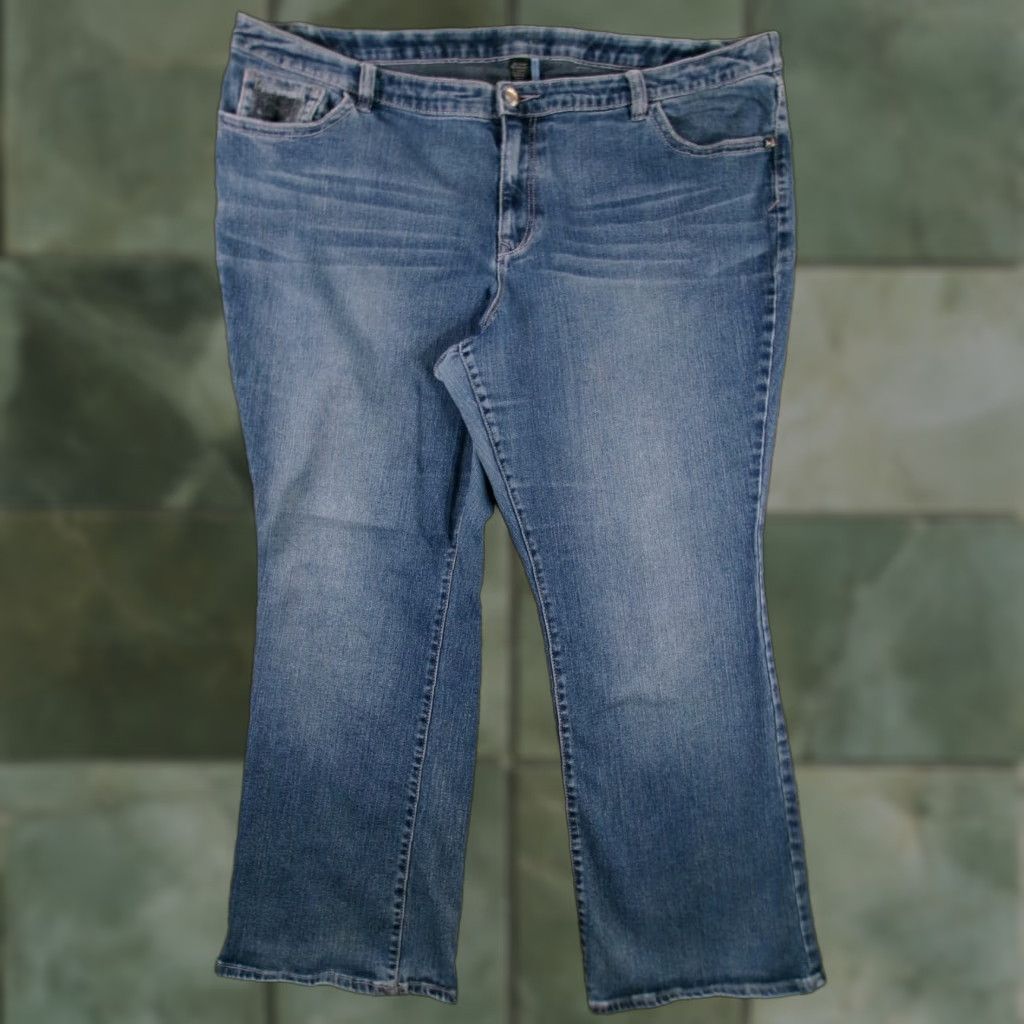 Apt. 9 VINTAGE Apt. 9 Jeans Women's 24W Blue Bootcut Denim Y2K Western Cowboy 80s 90s Size 42" / US 20 - 1 Thumbnail