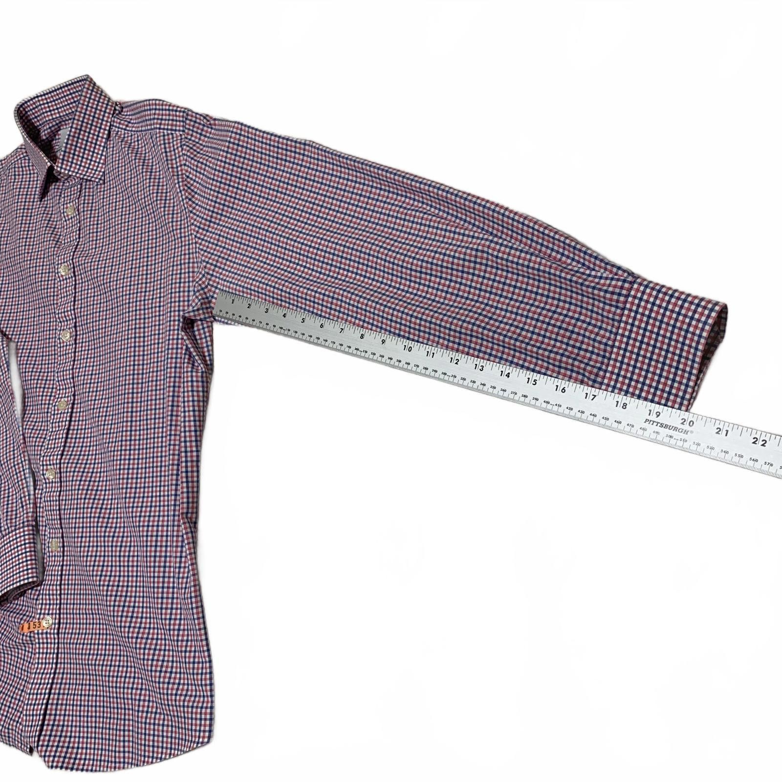 Charles Tyrwhitt Charles Tyrwhitt Slim Fit Men's 16/36 Red Blue Check Shirt Size 38R - 5 Thumbnail