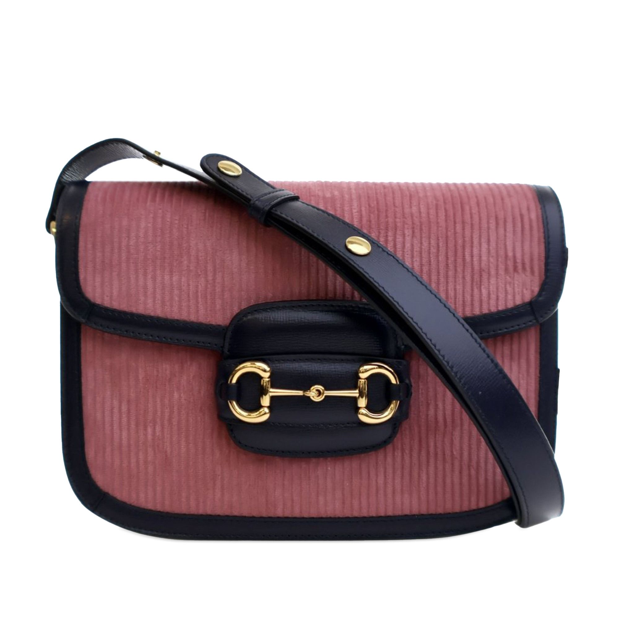 Gucci Small Corduroy Horsebit 1955 Shoulder Bag in Pink, Women's