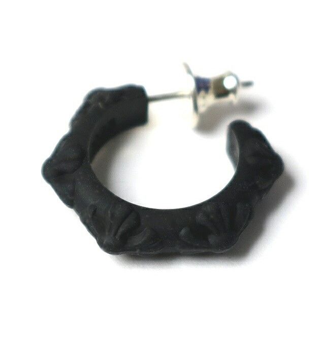 Chrome Hearts Chrome Hearts Rubber Cross Band Hoop Earring Size ONE SIZE - 1 Thumbnail