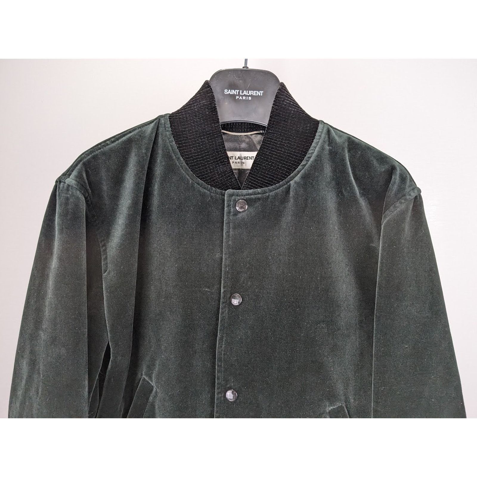 Saint Laurent Paris o1rshd1 Teddy College Cotton Jacket in Green Emerald Size US L / EU 52-54 / 3 - 7 Thumbnail