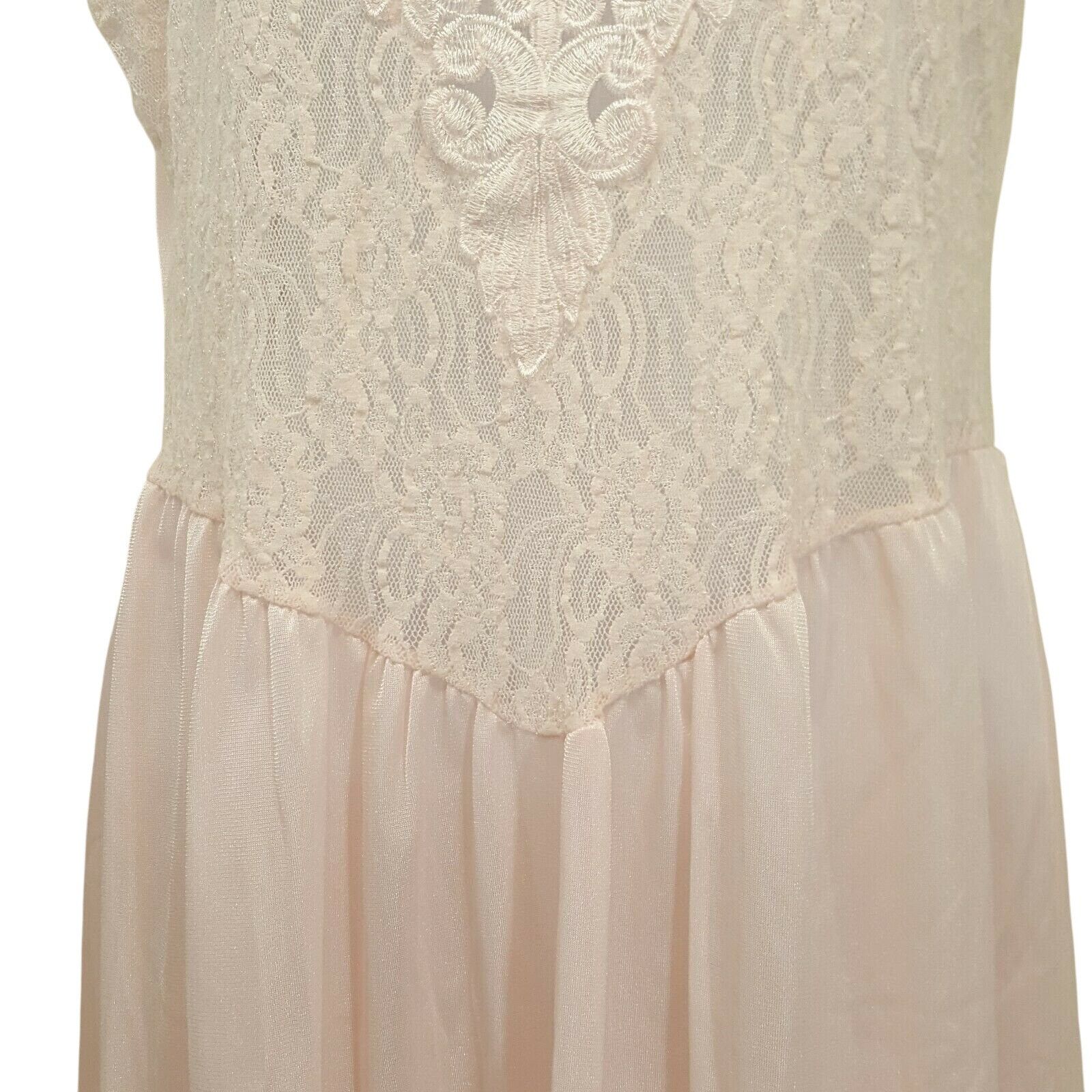 Other Cliche S Nightgown Lingerie USA Vintage Lace Sheer V Neck Ca Size ONE SIZE - 4 Thumbnail