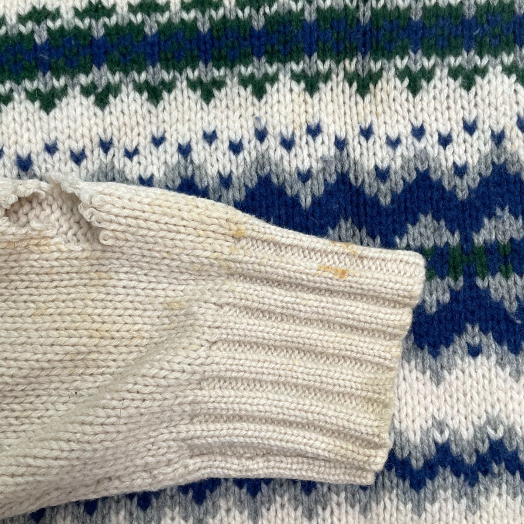 American Eagle Outfitters American Eagle Outfitters Pullover Sweater Men Medium Beige Fair Isle Knit Regular Fit Size US M / EU 48-50 / 2 - 6 Thumbnail