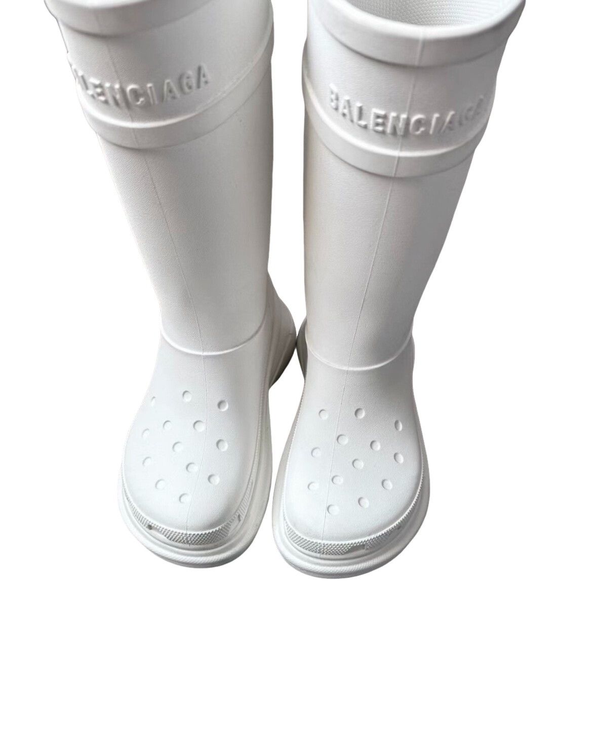Balenciaga Balenciaga x Crocs White Rubber Boots IT 38 Size US 8 / IT 38 - 1 Thumbnail