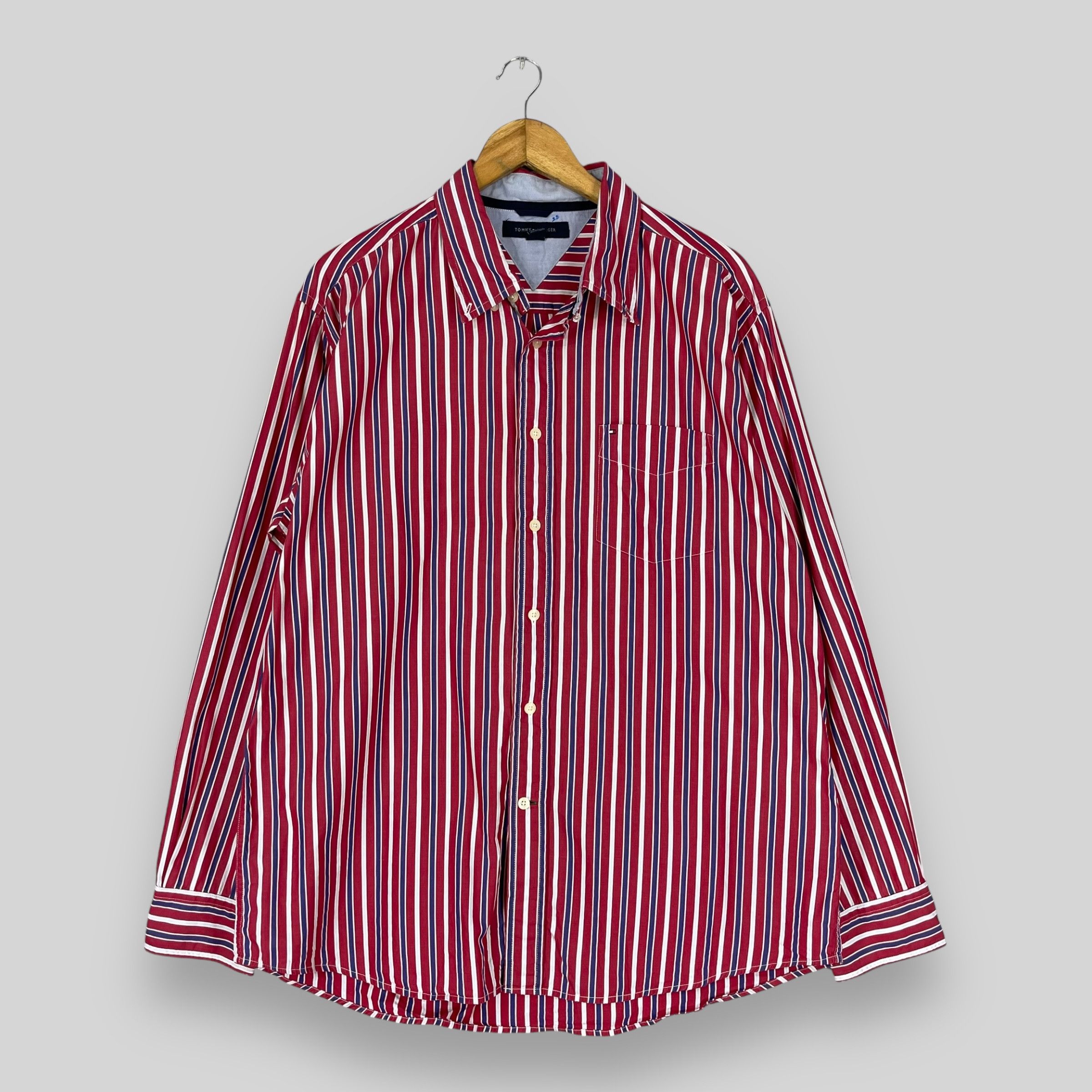 Tommy Hilfiger Vintage 90s TOMMY HILFIGER Retro Stripes Oxfords Shirt Size US XL / EU 56 / 4 - 1 Thumbnail