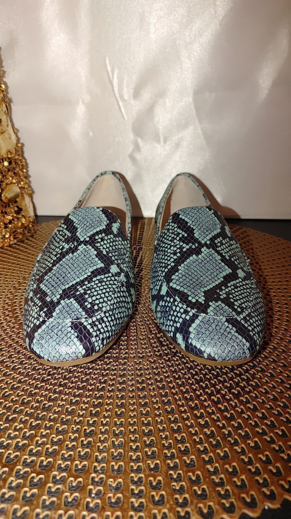 Giani Bernini Gianni Bini Macen Blue Snakeskin Size 7M Size US 7.5 / IT 37.5 - 3 Thumbnail