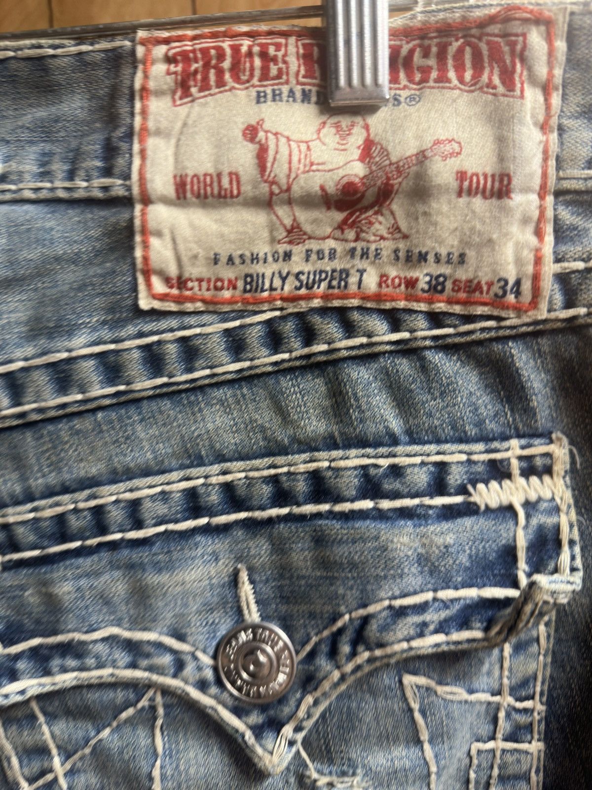 True Religion × Vintage True Religion Distressed Flared Jeans Size US 38 / EU 54 - 12 Thumbnail